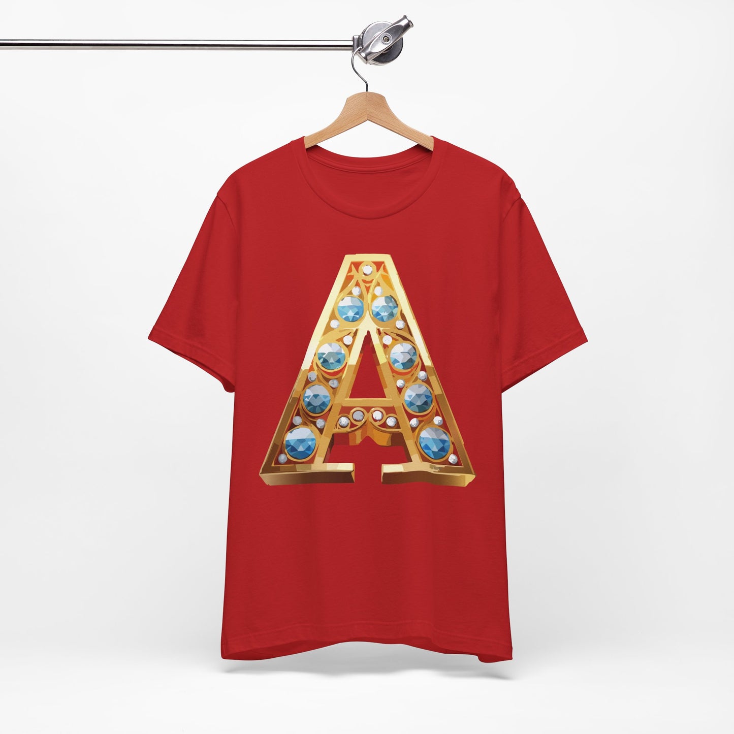 Letter Shirt, Shirt with Letters, Tee Shirt with Gold Letter, Shirt with Antique Letters