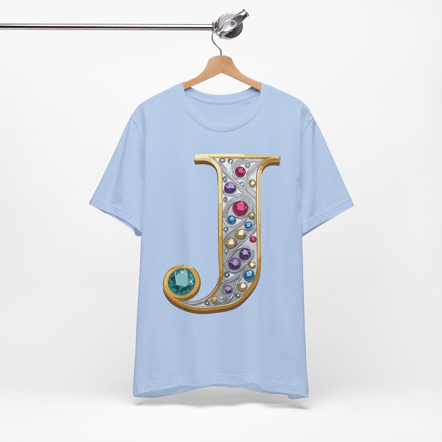 Letter Shirt, Shirt with Letters, Tee Shirt with Gold Letter, Shirt with Antique Letters