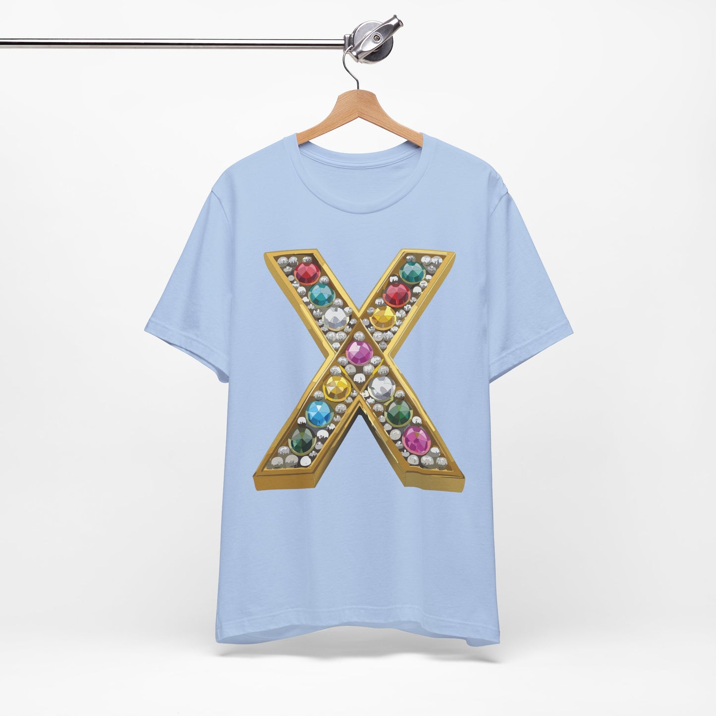 Letter Shirt, Shirt with Letters, Tee Shirt with Gold Letter, Shirt with Antique Letters
