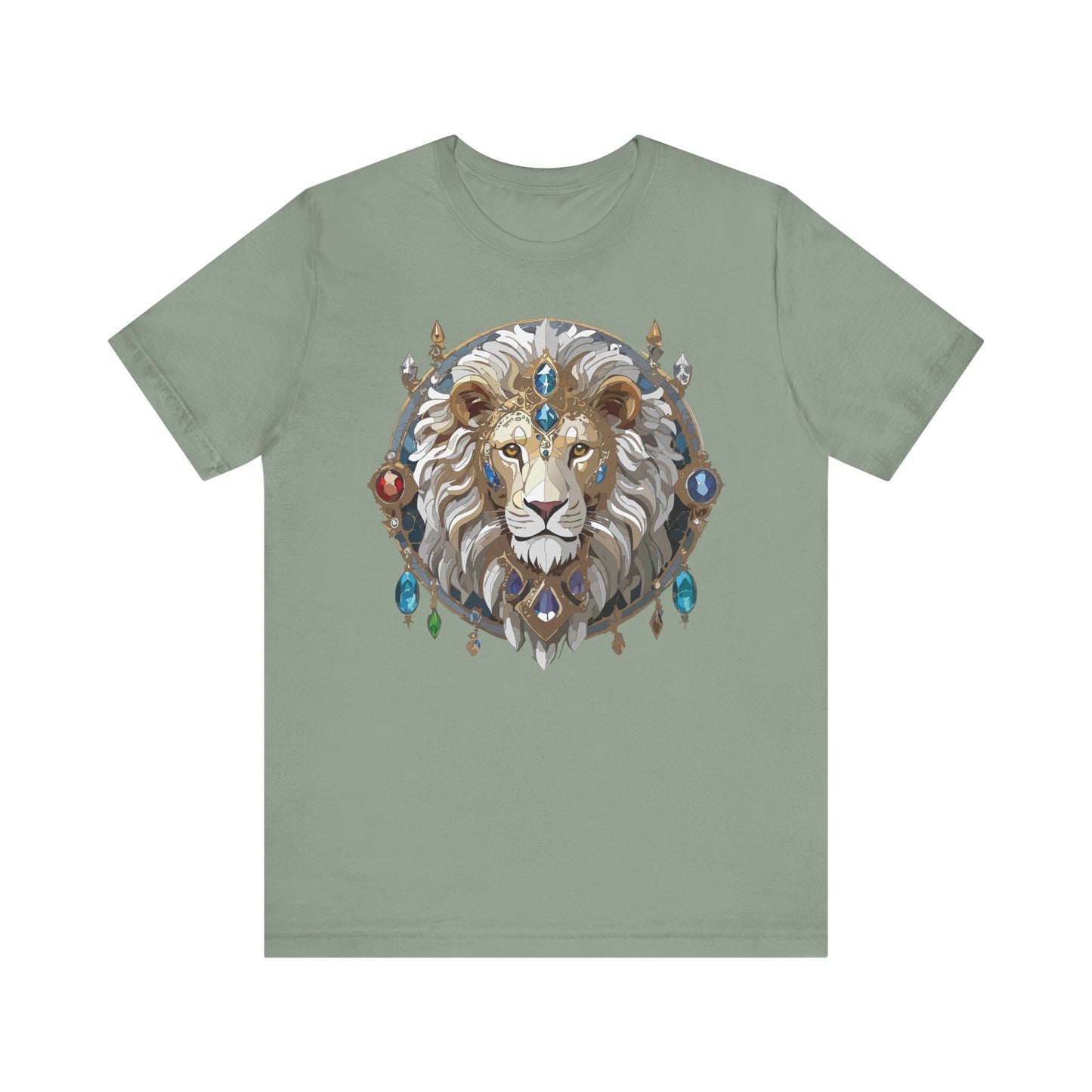 Animal Shirt, Shirt with Animal, Tee Shirt with Gold Animal Medal, Shirt with Antique Animal Medallion