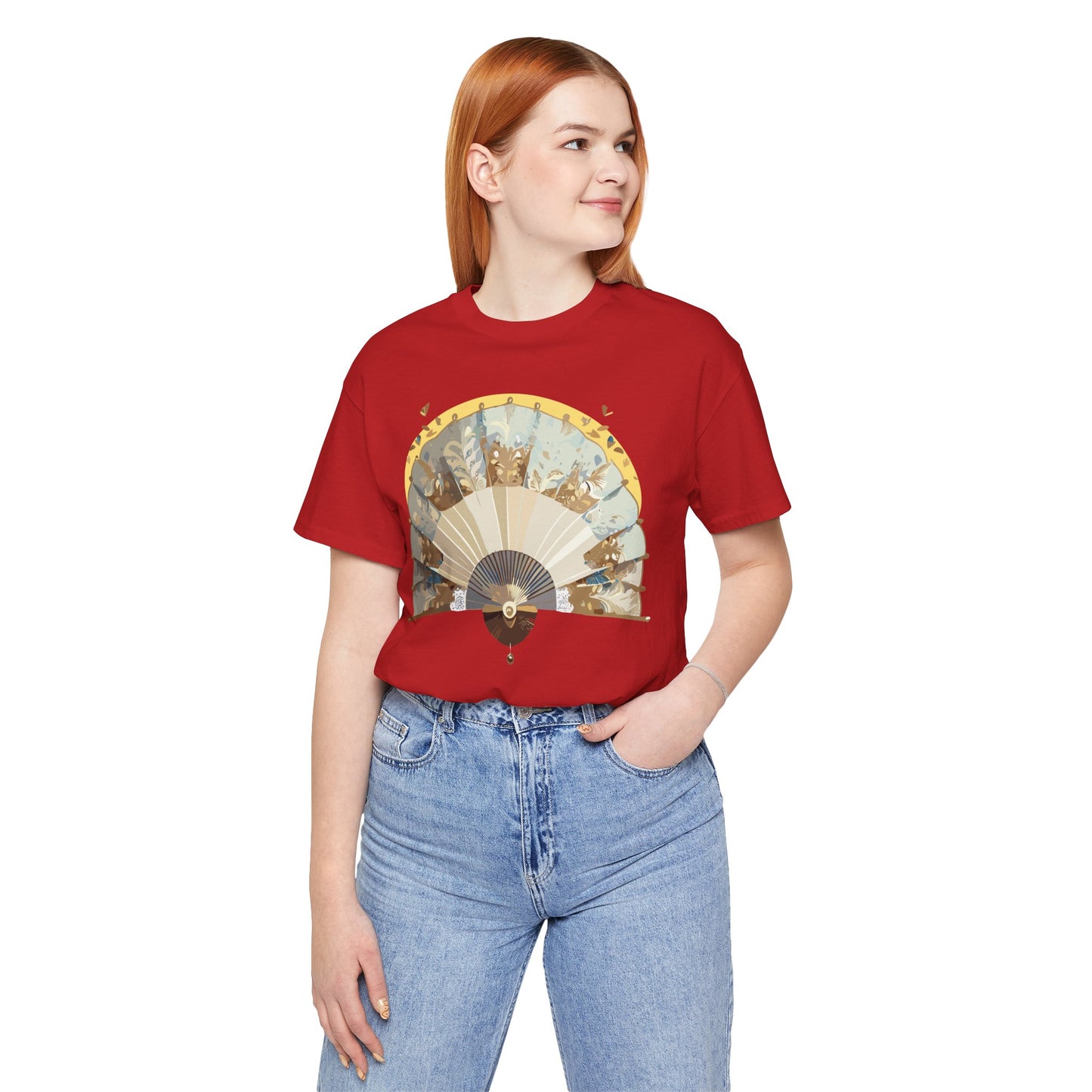 Fan shirt, Shirt with Fan, Tee Shirt with Gold Blower