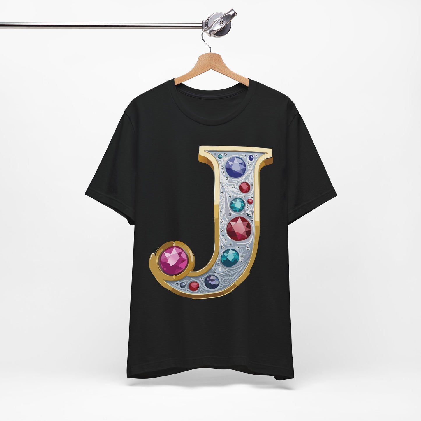 Letter Shirt, Shirt with Letters, Tee Shirt with Gold Letter, Shirt with Antique Letters