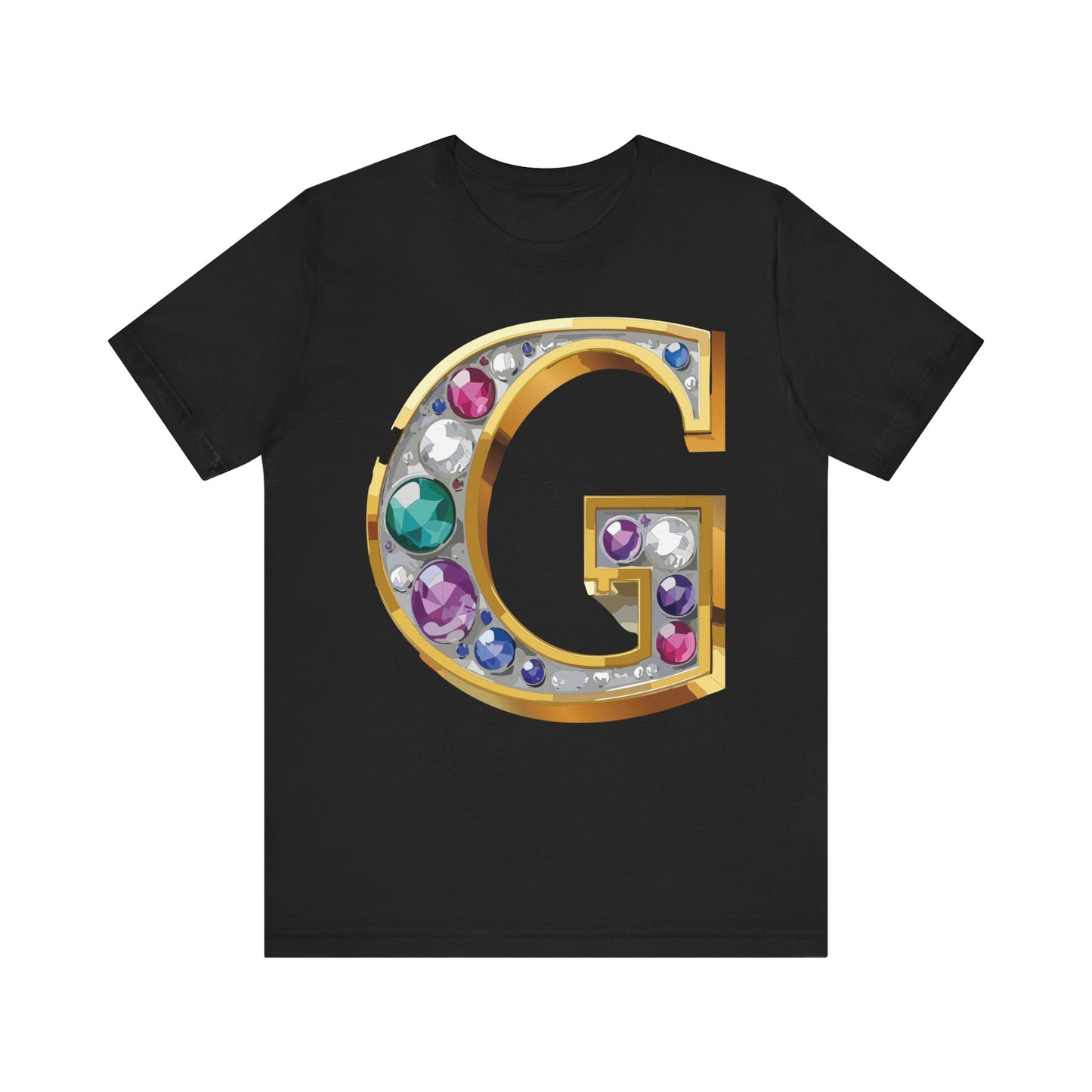 Letter Shirt, Shirt with Letters, Tee Shirt with Gold Letter, Shirt with Antique Letters