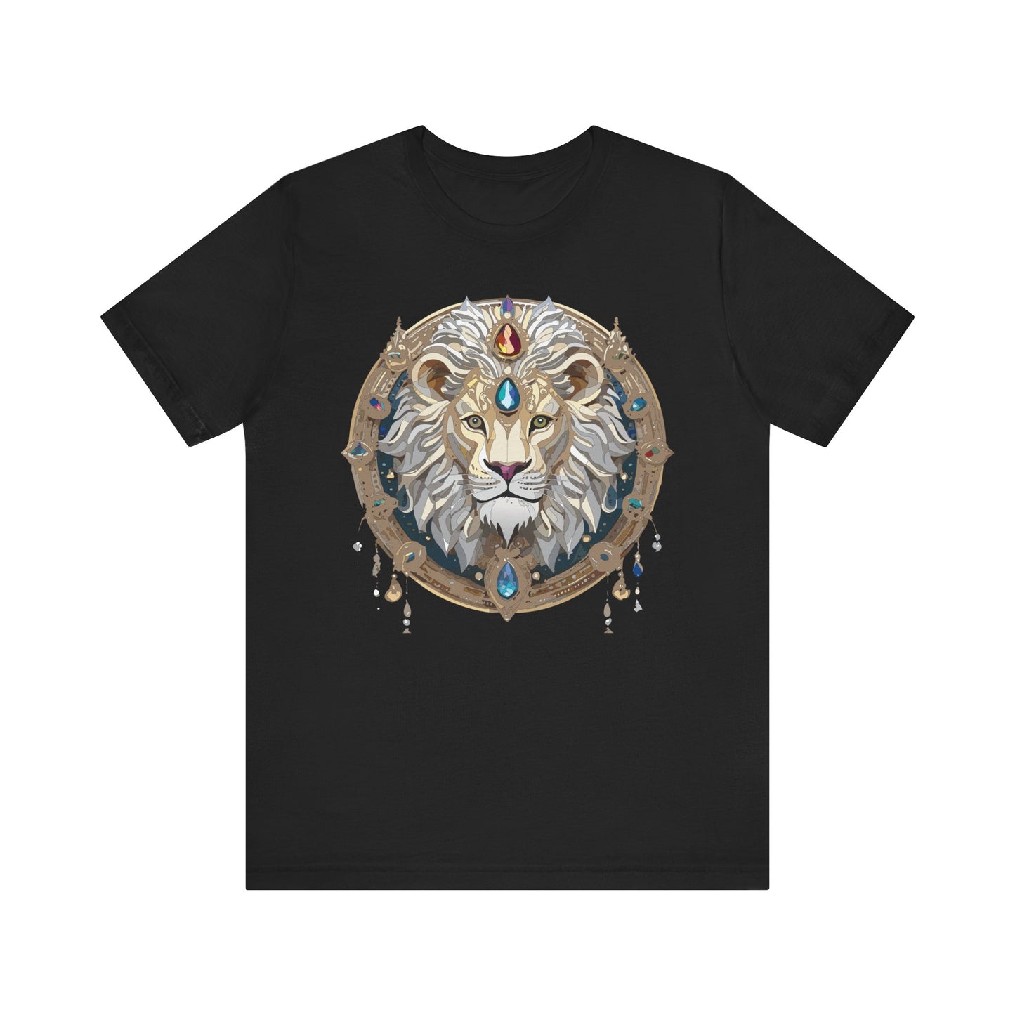 Animal Shirt, Shirt with Animal, Tee Shirt with Gold Animal Medal, Shirt with Antique Animal Medallion
