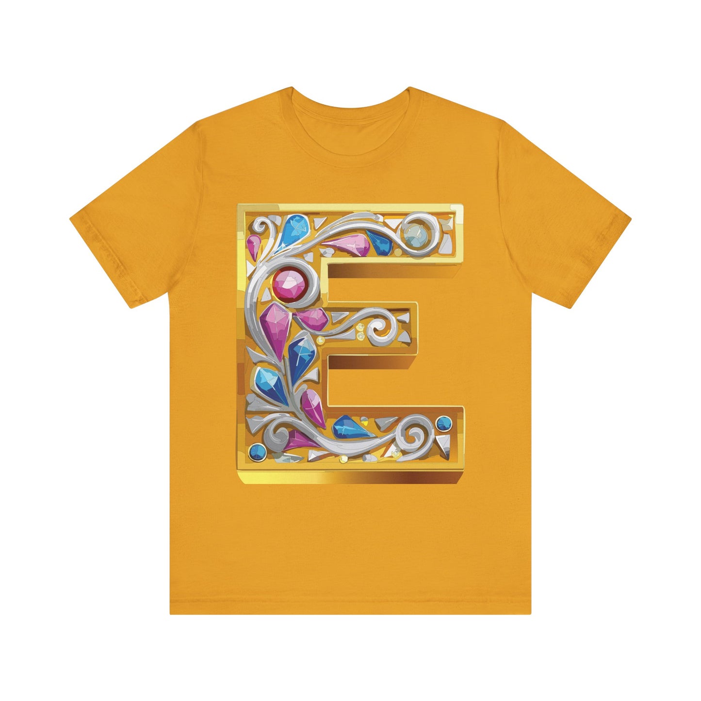 Letter Shirt, Shirt with Letters, Tee Shirt with Gold Letter, Shirt with Antique Letters