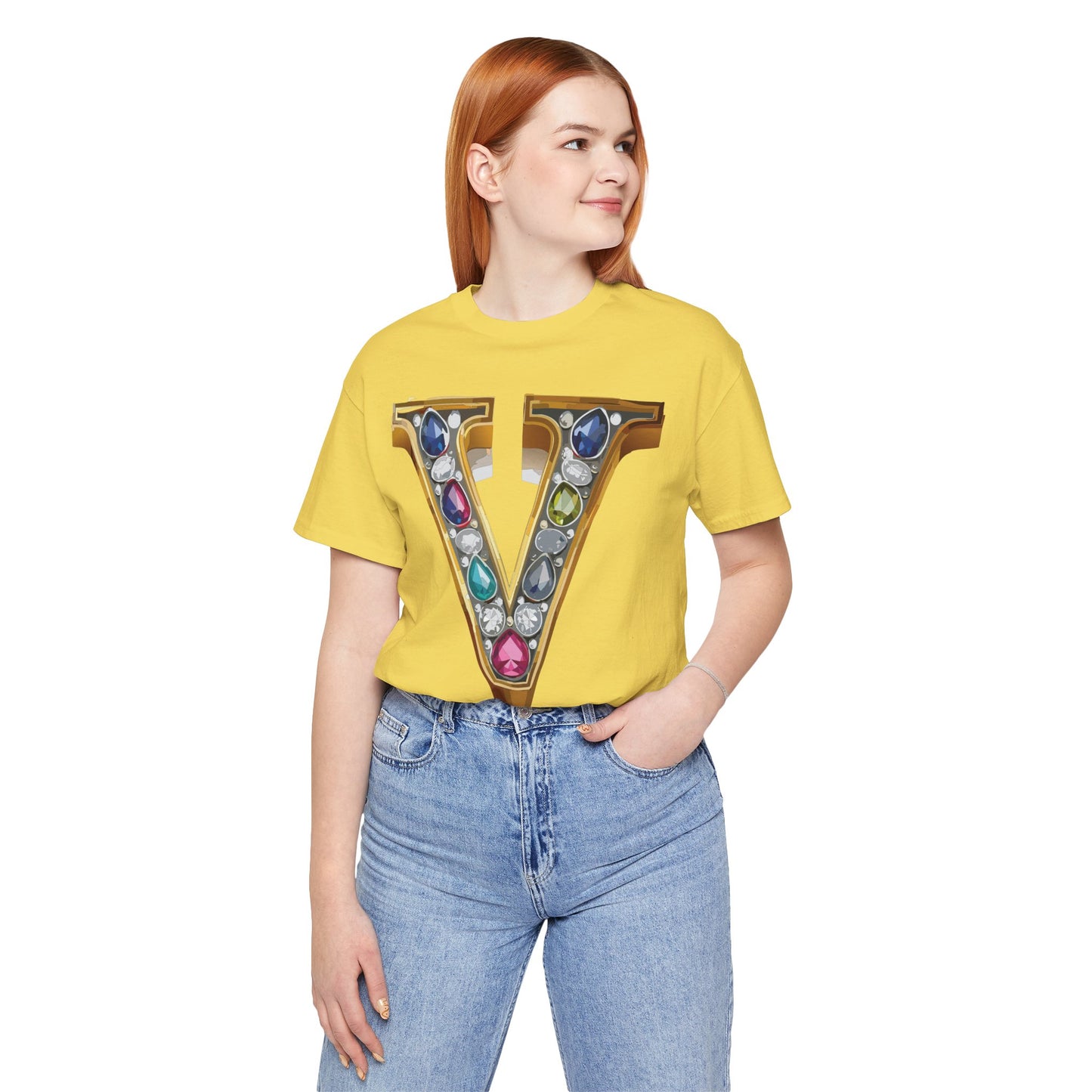 Letter Shirt, Shirt with Letters, Tee Shirt with Gold Letter, Shirt with Antique Letters