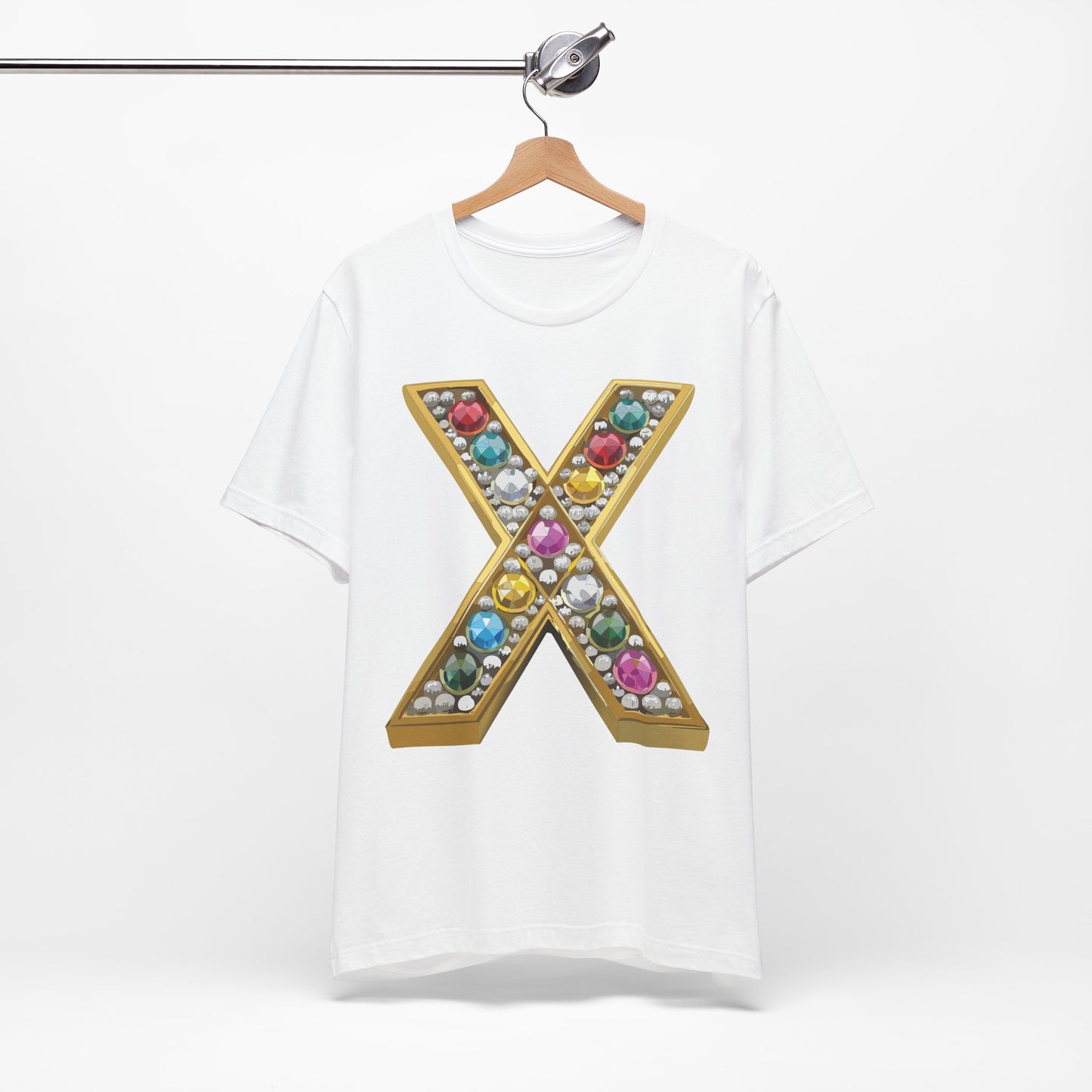 Letter Shirt, Shirt with Letters, Tee Shirt with Gold Letter, Shirt with Antique Letters