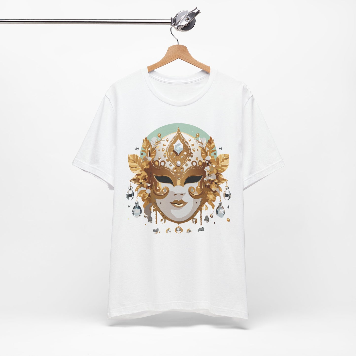 Mask Shirt, Shirt with Mask, Tee Shirt with Gold Face