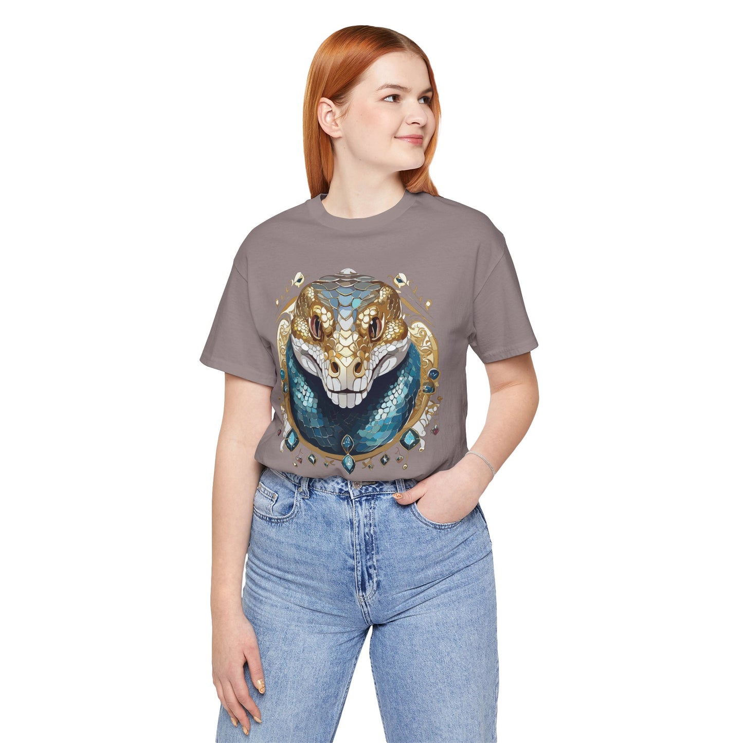 Animal Shirt, Shirt with Animal, Tee Shirt with Gold Animal Medal, Shirt with Antique Animal Medallion
