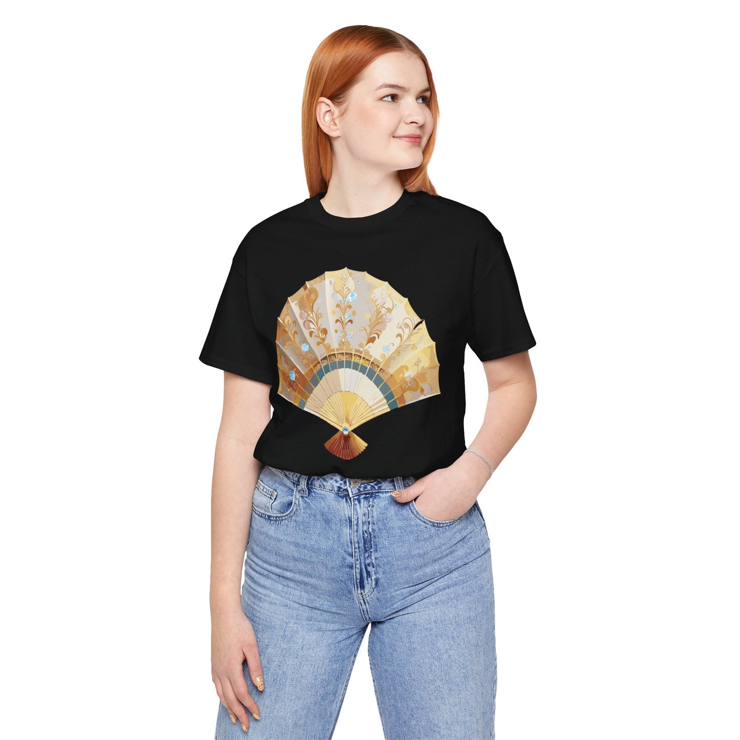 Fan shirt, Shirt with Fan, Tee Shirt with Gold Blower