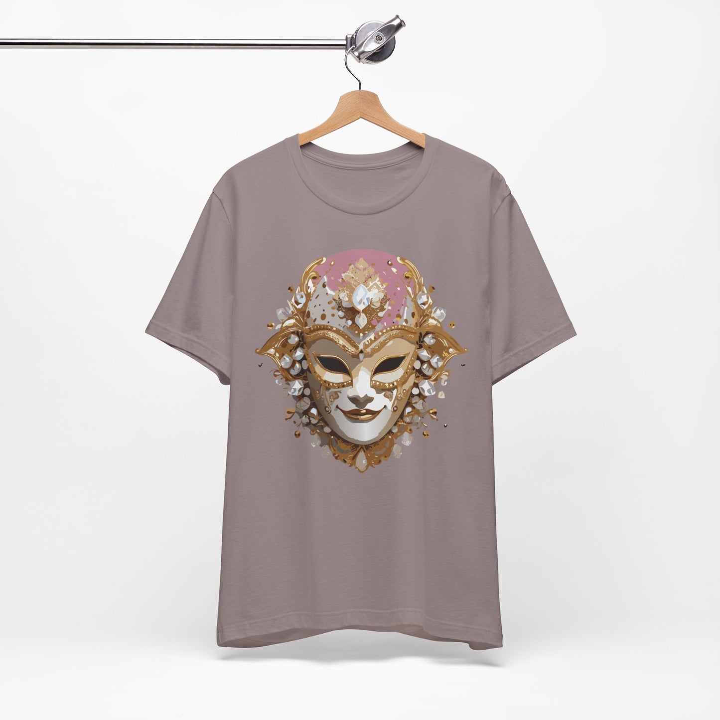 Mask Shirt, Shirt with Mask, Tee Shirt with Gold Face