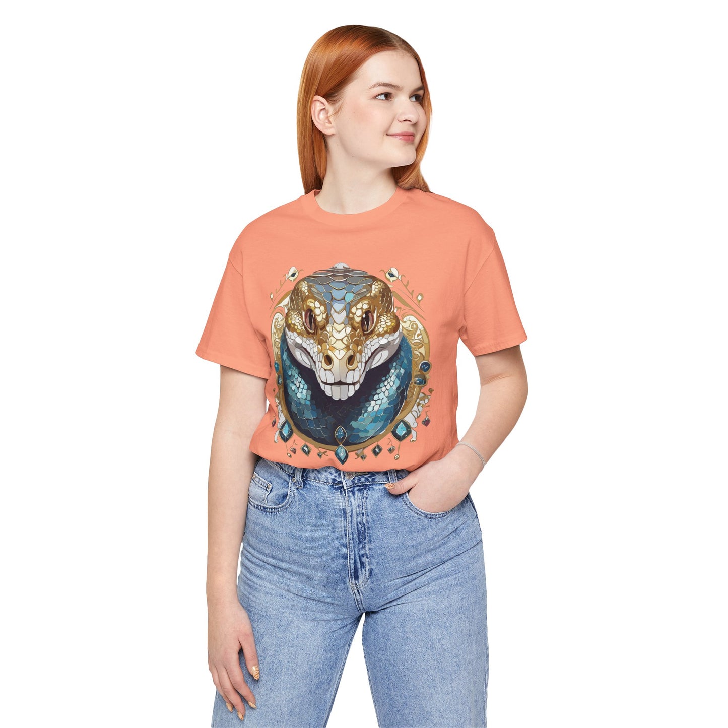 Animal Shirt, Shirt with Animal, Tee Shirt with Gold Animal Medal, Shirt with Antique Animal Medallion