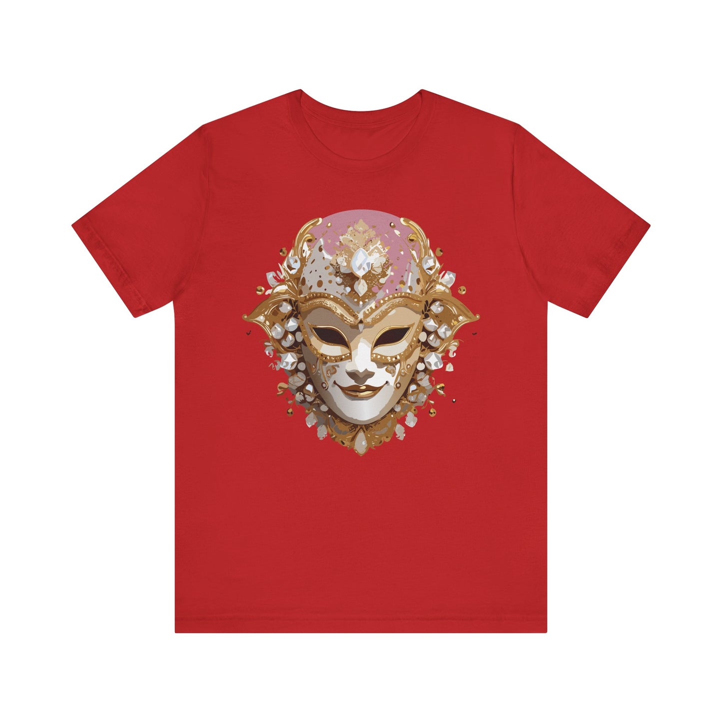 Mask Shirt, Shirt with Mask, Tee Shirt with Gold Face