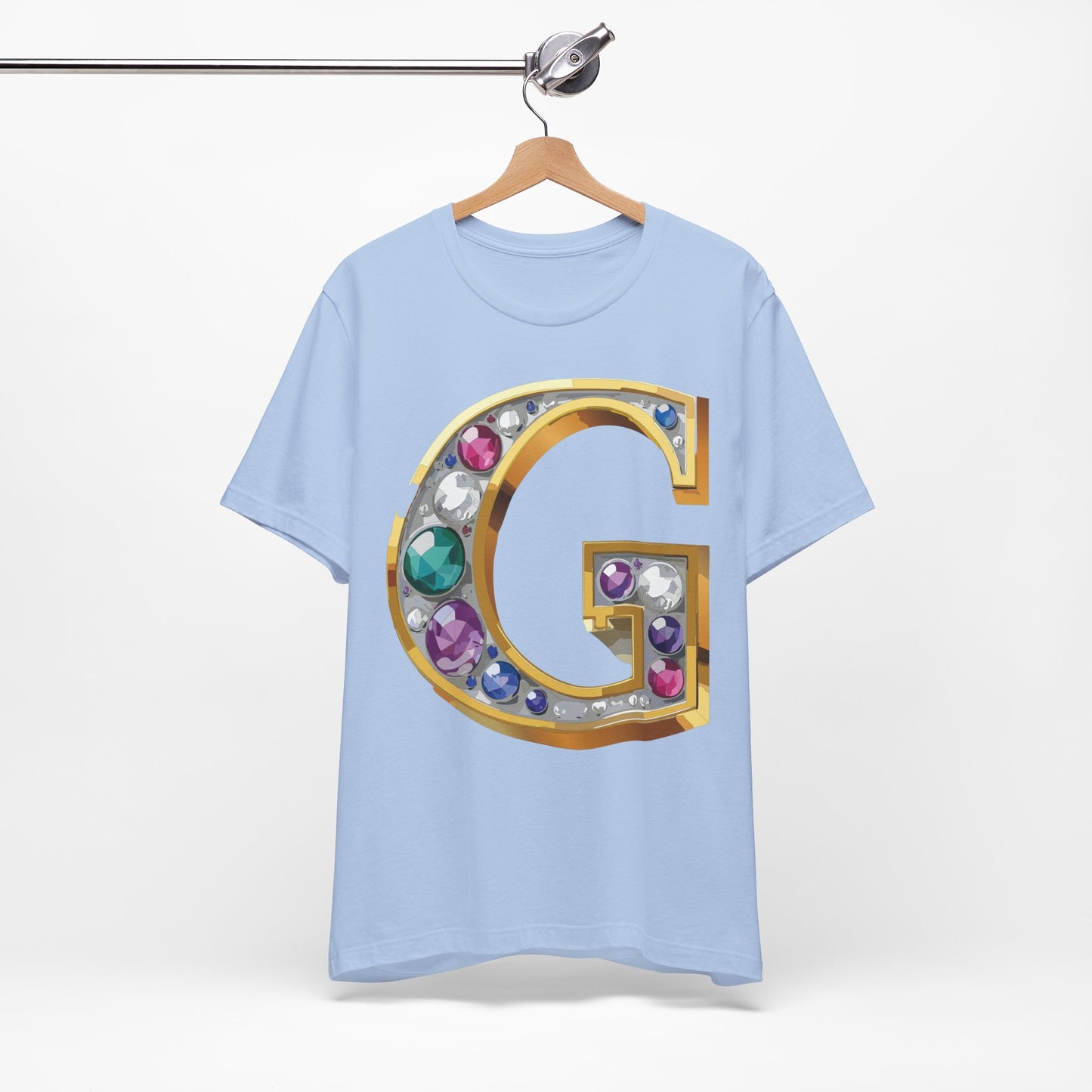 Letter Shirt, Shirt with Letters, Tee Shirt with Gold Letter, Shirt with Antique Letters