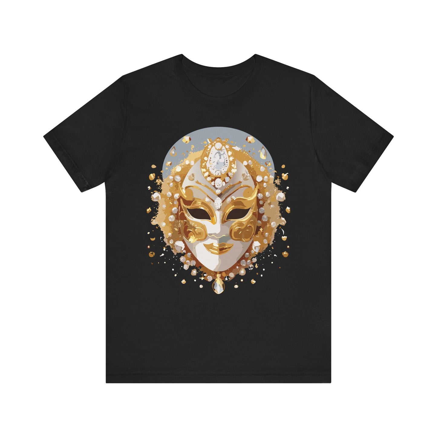 Mask Shirt, Shirt with Mask, Tee Shirt with Gold Face