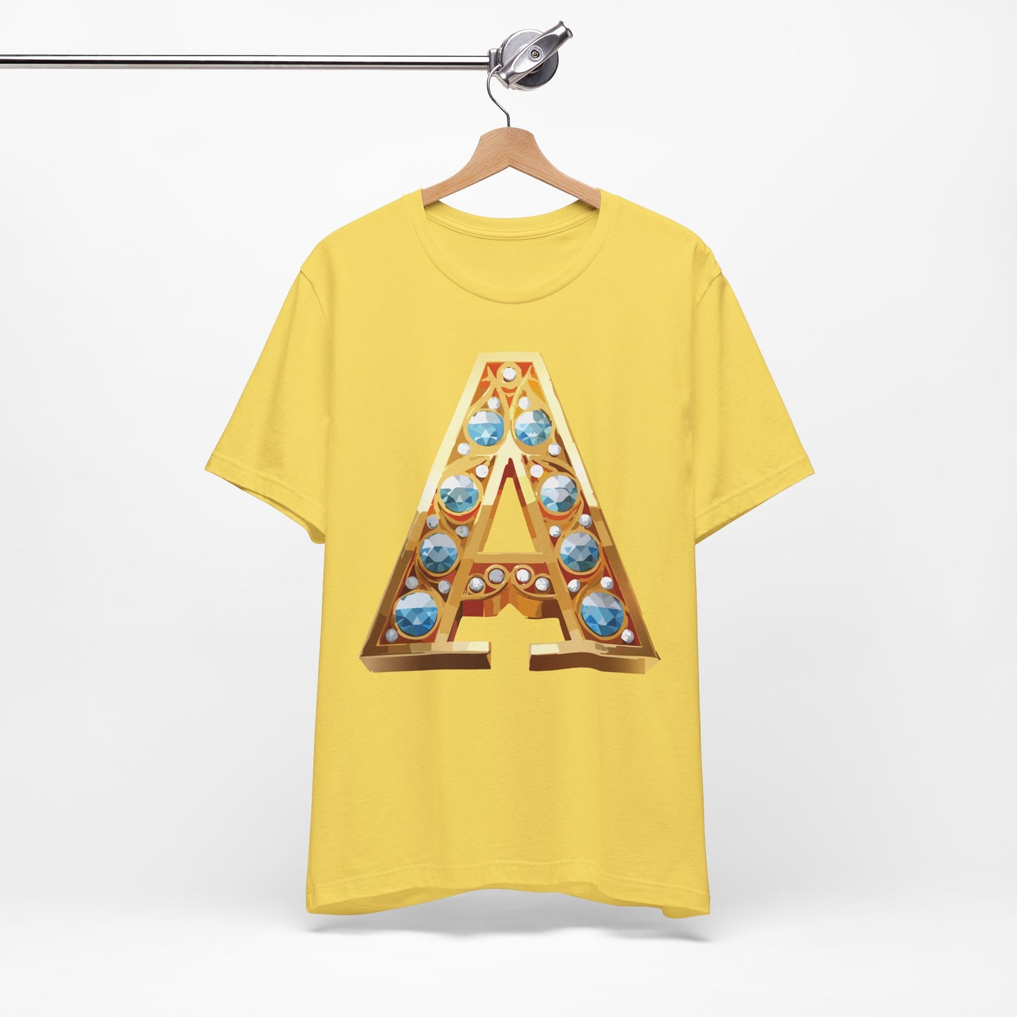 Letter Shirt, Shirt with Letters, Tee Shirt with Gold Letter, Shirt with Antique Letters