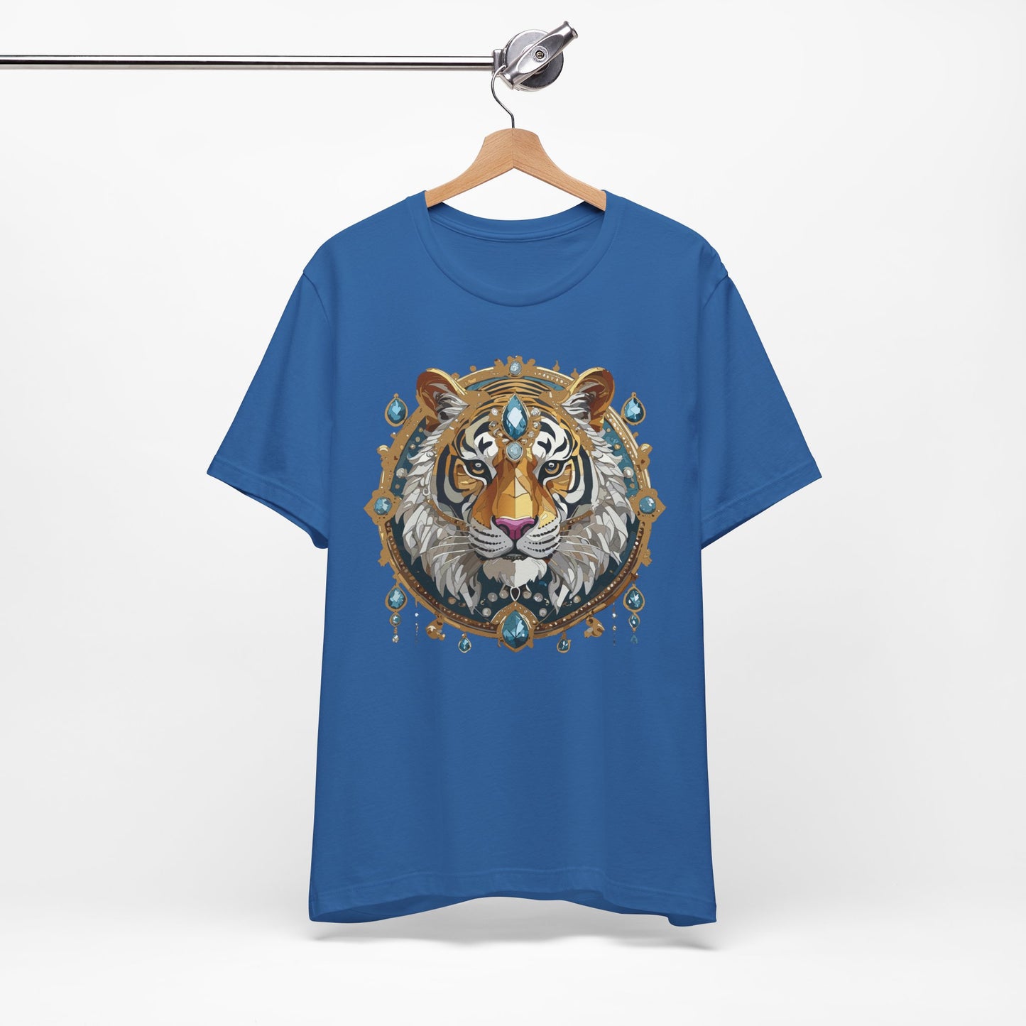 Animal Shirt, Shirt with Animal, Tee Shirt with Gold Animal Medal, Shirt with Antique Animal Medallion