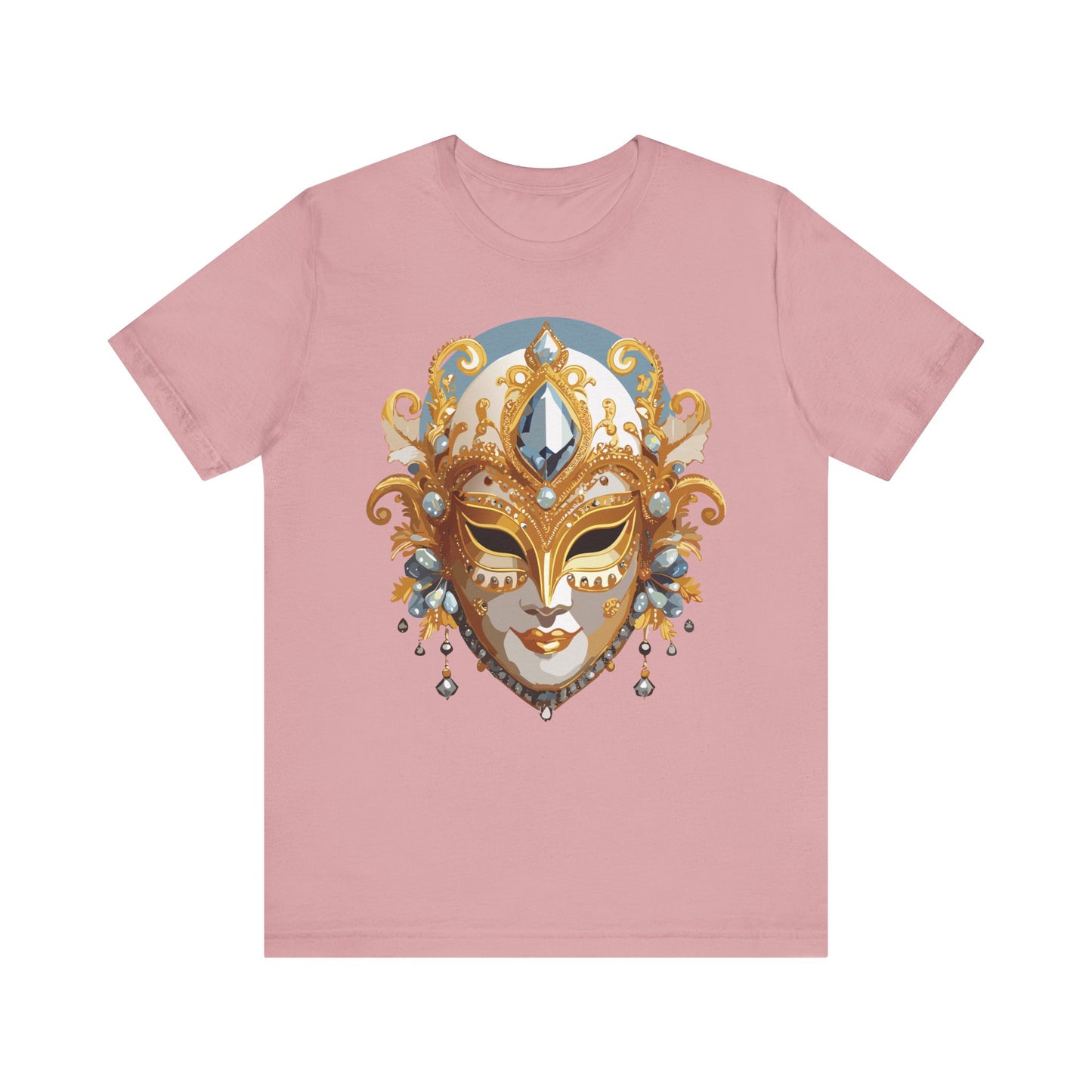 Mask Shirt, Shirt with Mask, Tee Shirt with Gold Face