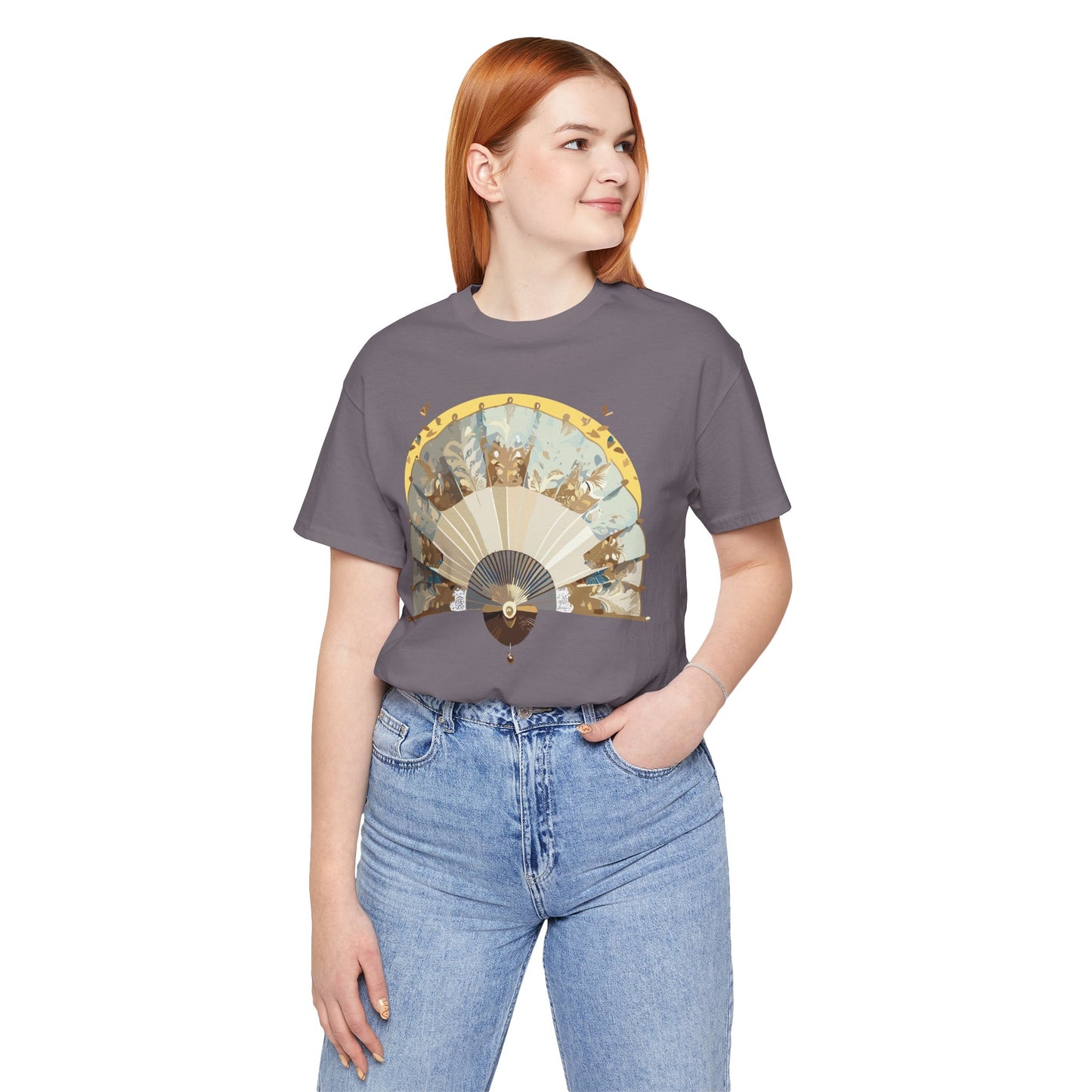 Fan shirt, Shirt with Fan, Tee Shirt with Gold Blower
