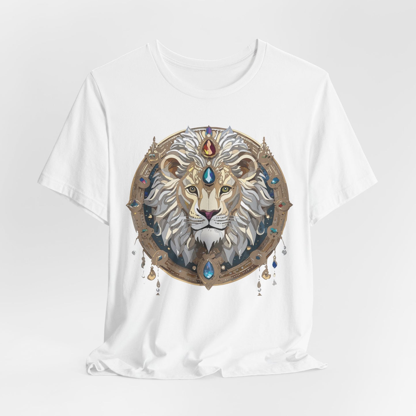 Animal Shirt, Shirt with Animal, Tee Shirt with Gold Animal Medal, Shirt with Antique Animal Medallion