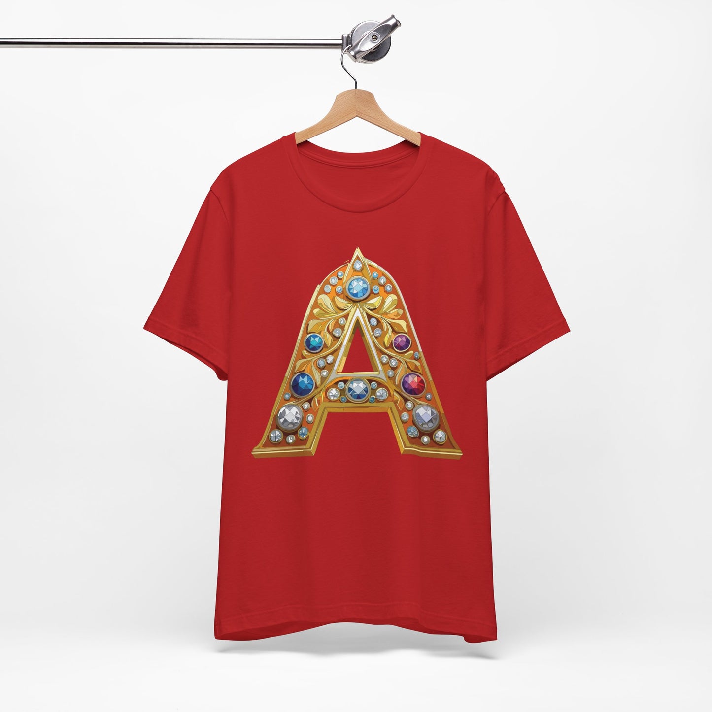 Letter Shirt, Shirt with Letters, Tee Shirt with Gold Letter, Shirt with Antique Letters