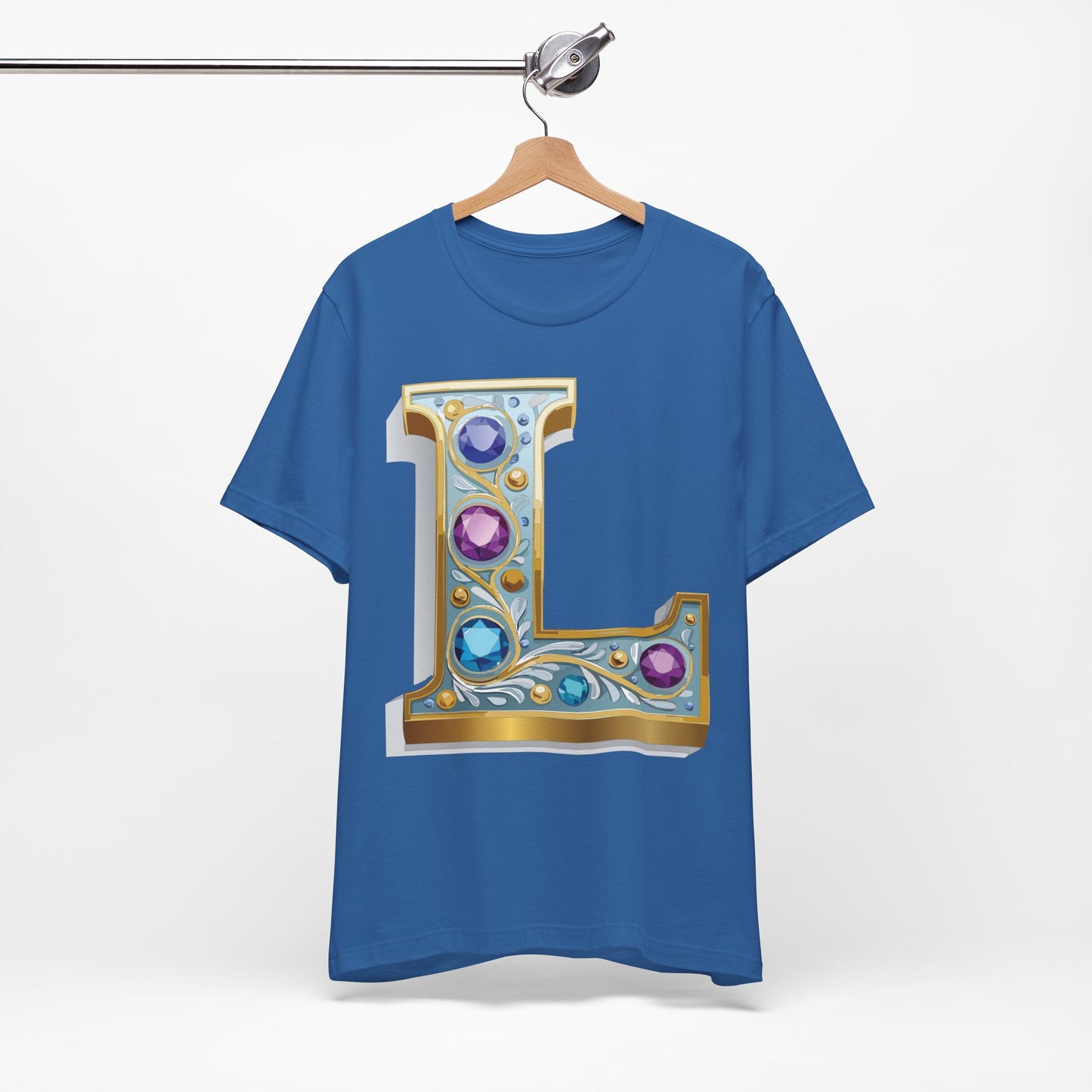 Letter Shirt, Shirt with Letters, Tee Shirt with Gold Letter, Shirt with Antique Letters