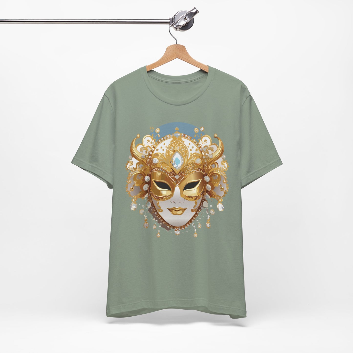 Mask Shirt, Shirt with Mask, Tee Shirt with Gold Face