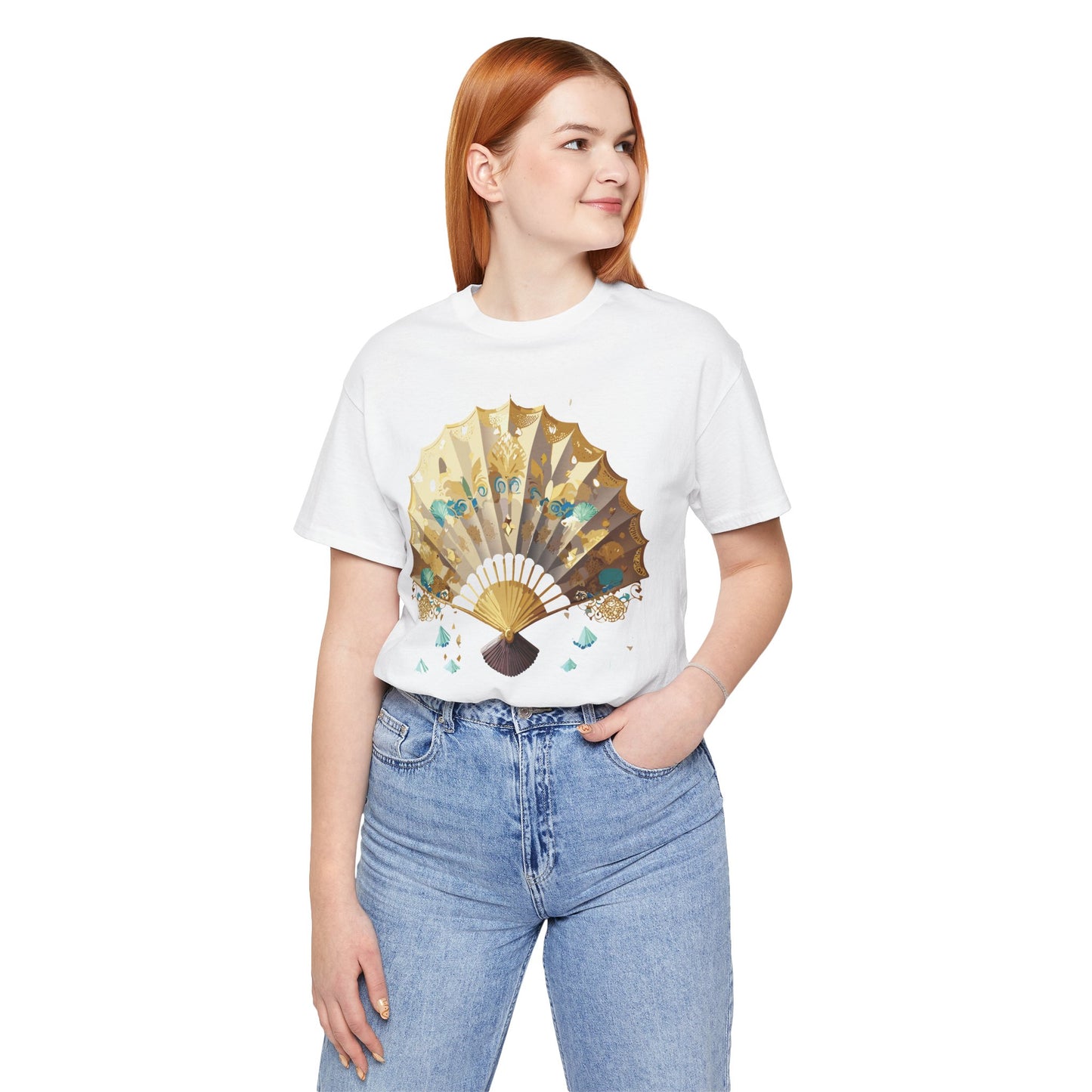Fan shirt, Shirt with Fan, Tee Shirt with Gold Blower