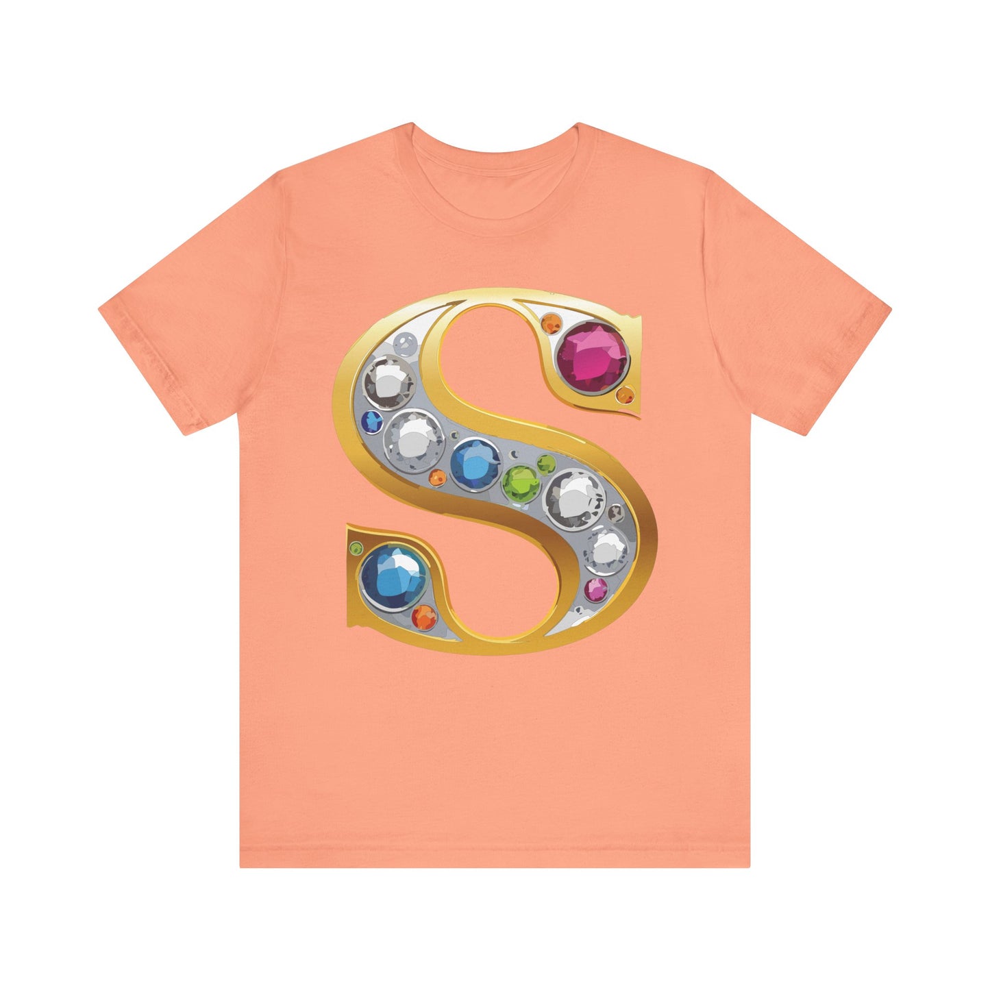 Letter Shirt, Shirt with Letters, Tee Shirt with Gold Letter, Shirt with Antique Letters