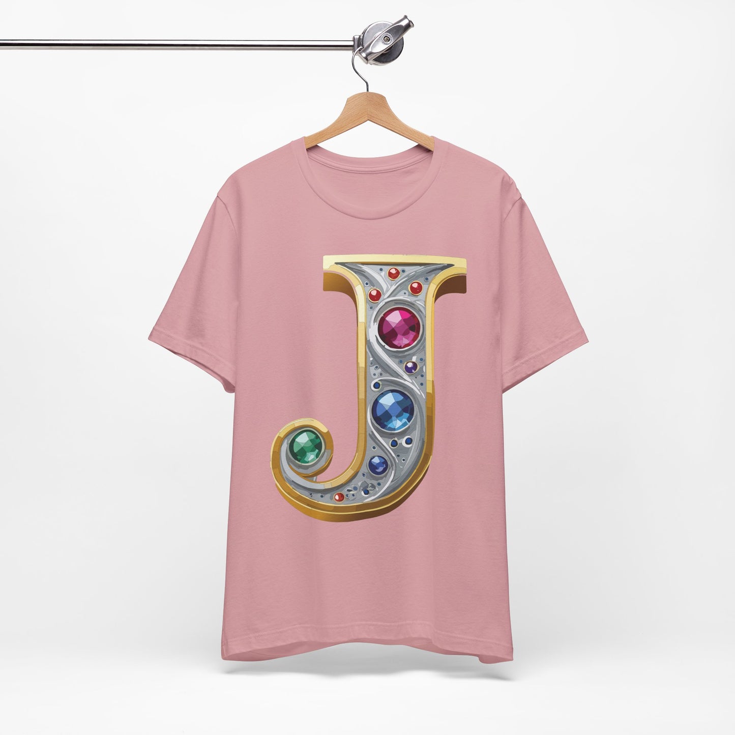 Letter Shirt, Shirt with Letters, Tee Shirt with Gold Letter, Shirt with Antique Letters