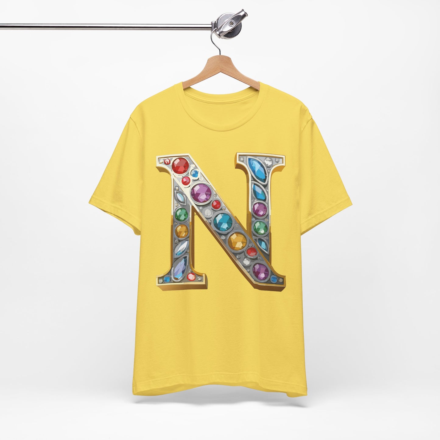 Letter Shirt, Shirt with Letters, Tee Shirt with Gold Letter, Shirt with Antique Letters