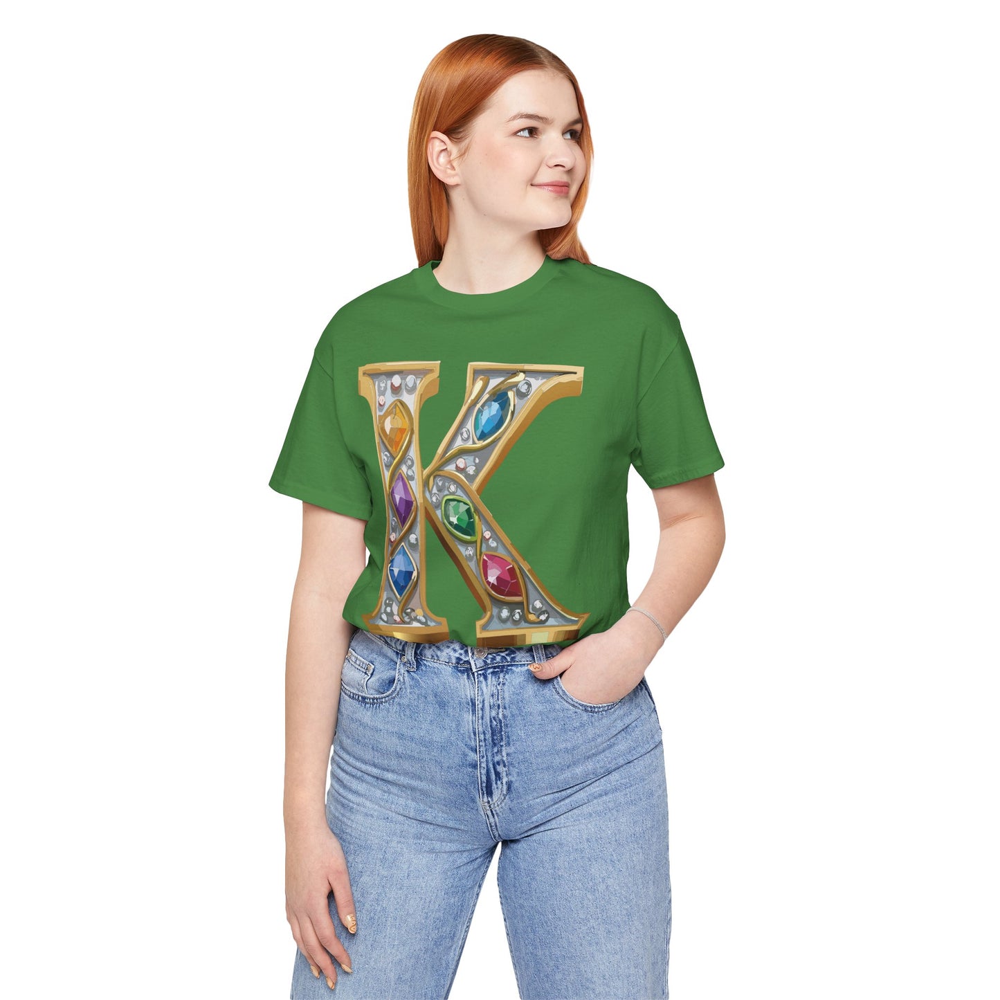 Letter Shirt, Shirt with Letters, Tee Shirt with Gold Letter, Shirt with Antique Letters