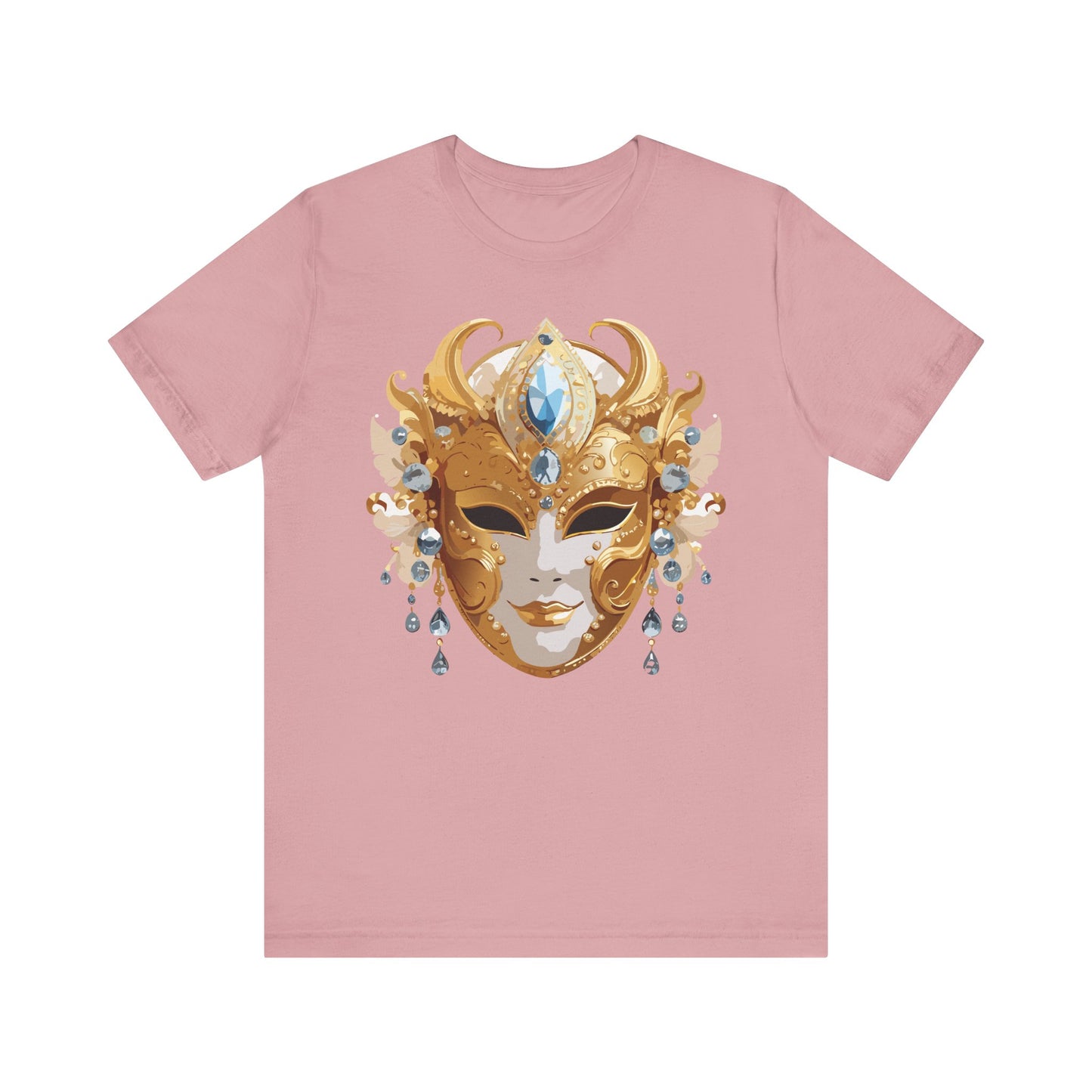 Mask Shirt, Shirt with Mask, Tee Shirt with Gold Face