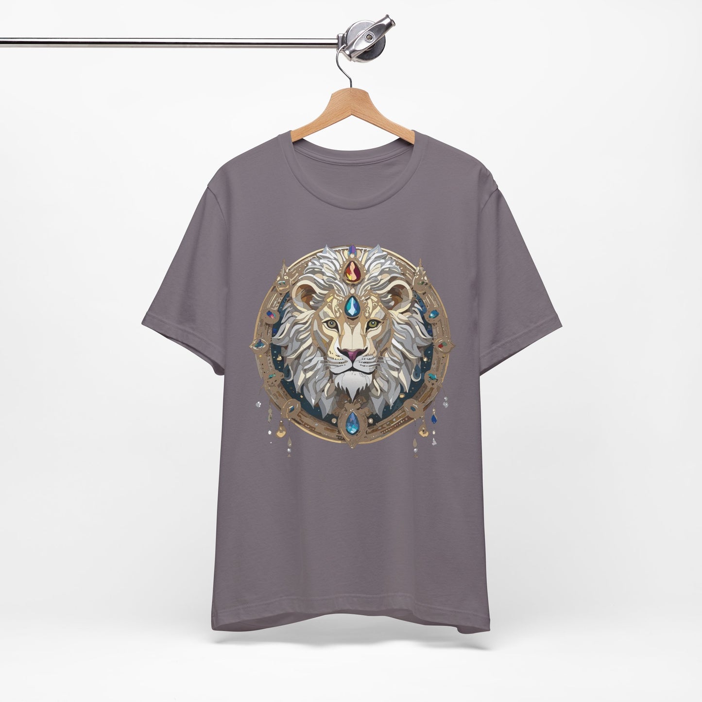 Animal Shirt, Shirt with Animal, Tee Shirt with Gold Animal Medal, Shirt with Antique Animal Medallion