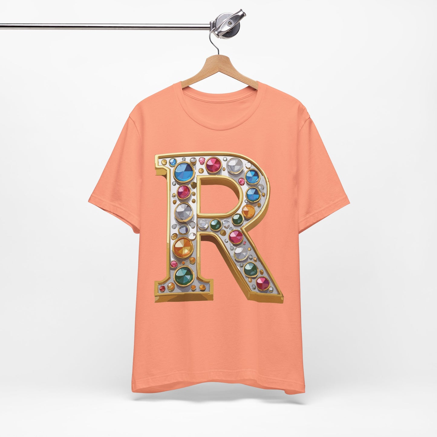 Letter Shirt, Shirt with Letters, Tee Shirt with Gold Letter, Shirt with Antique Letters