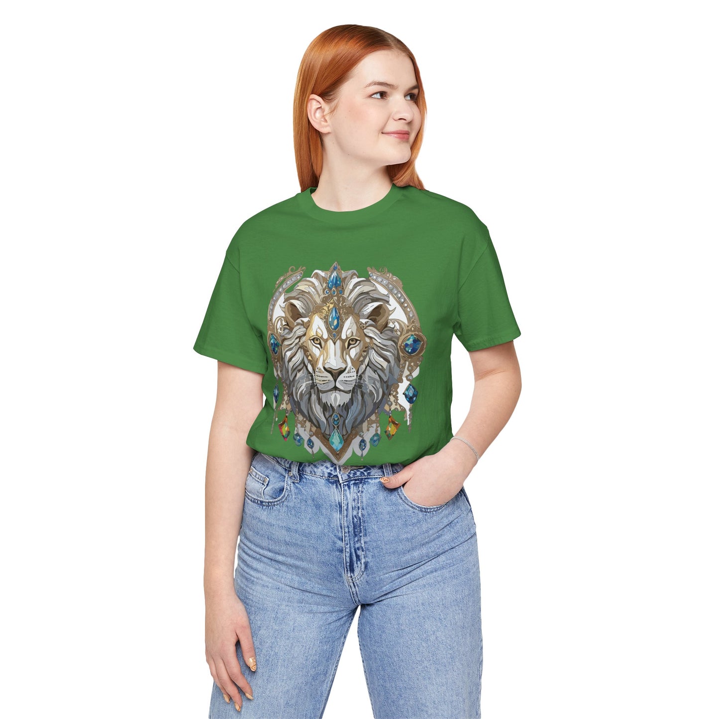 Animal Shirt, Shirt with Animal, Tee Shirt with Gold Animal Medal, Shirt with Antique Animal Medallion