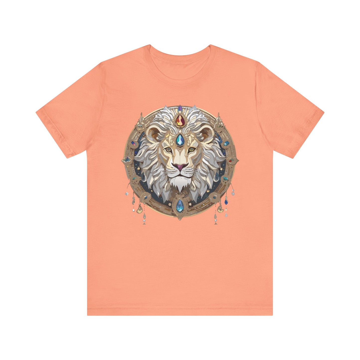 Animal Shirt, Shirt with Animal, Tee Shirt with Gold Animal Medal, Shirt with Antique Animal Medallion