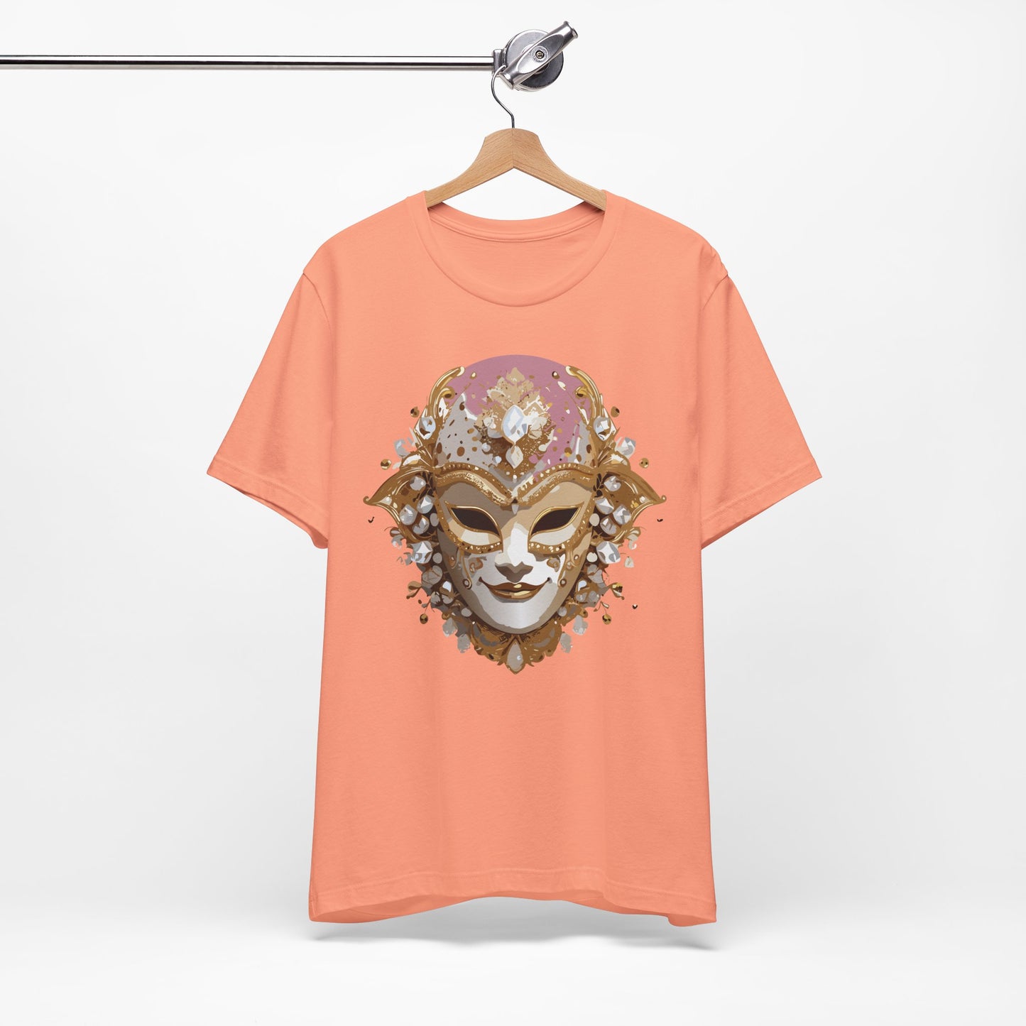 Mask Shirt, Shirt with Mask, Tee Shirt with Gold Face