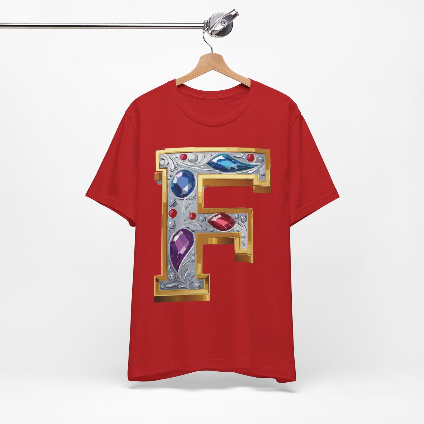 Letter Shirt, Shirt with Letters, Tee Shirt with Gold Letter, Shirt with Antique Letters
