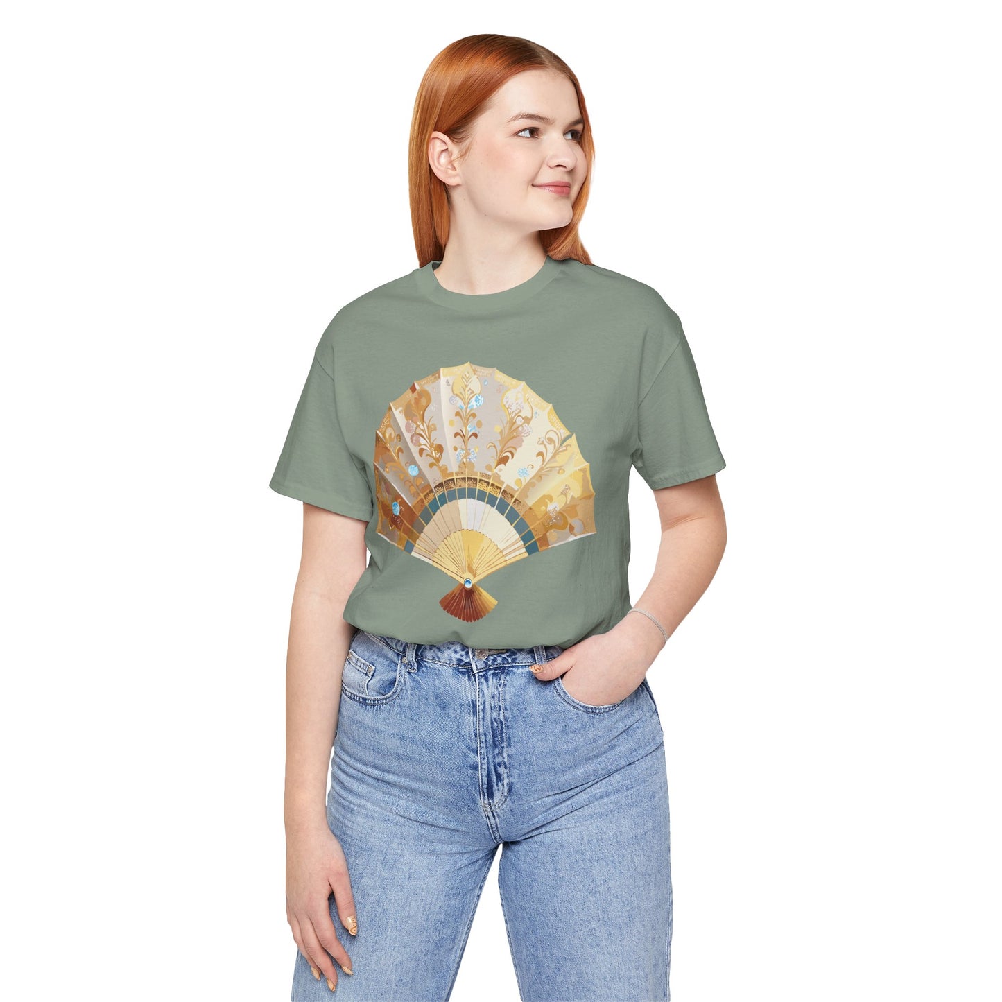 Fan shirt, Shirt with Fan, Tee Shirt with Gold Blower