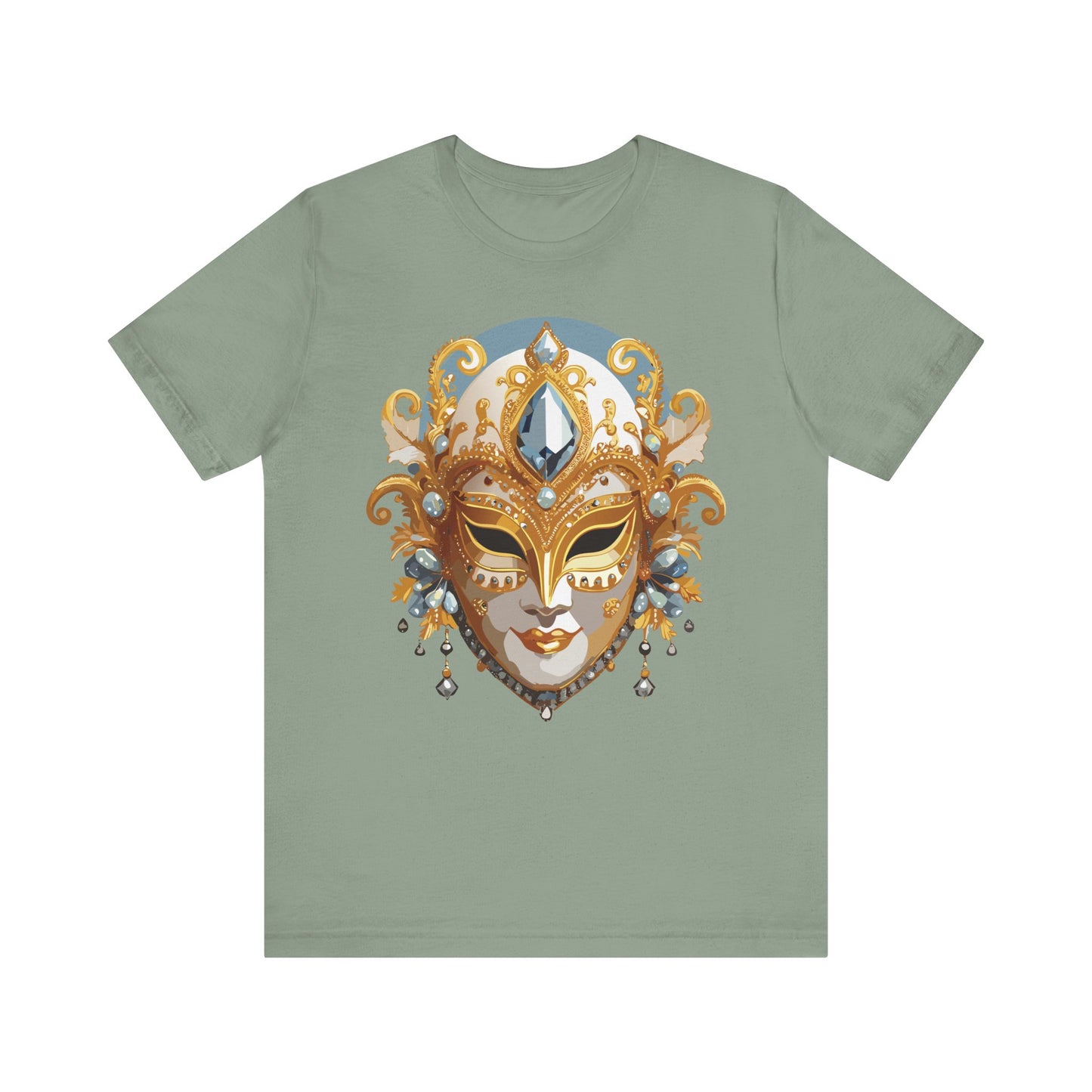 Mask Shirt, Shirt with Mask, Tee Shirt with Gold Face