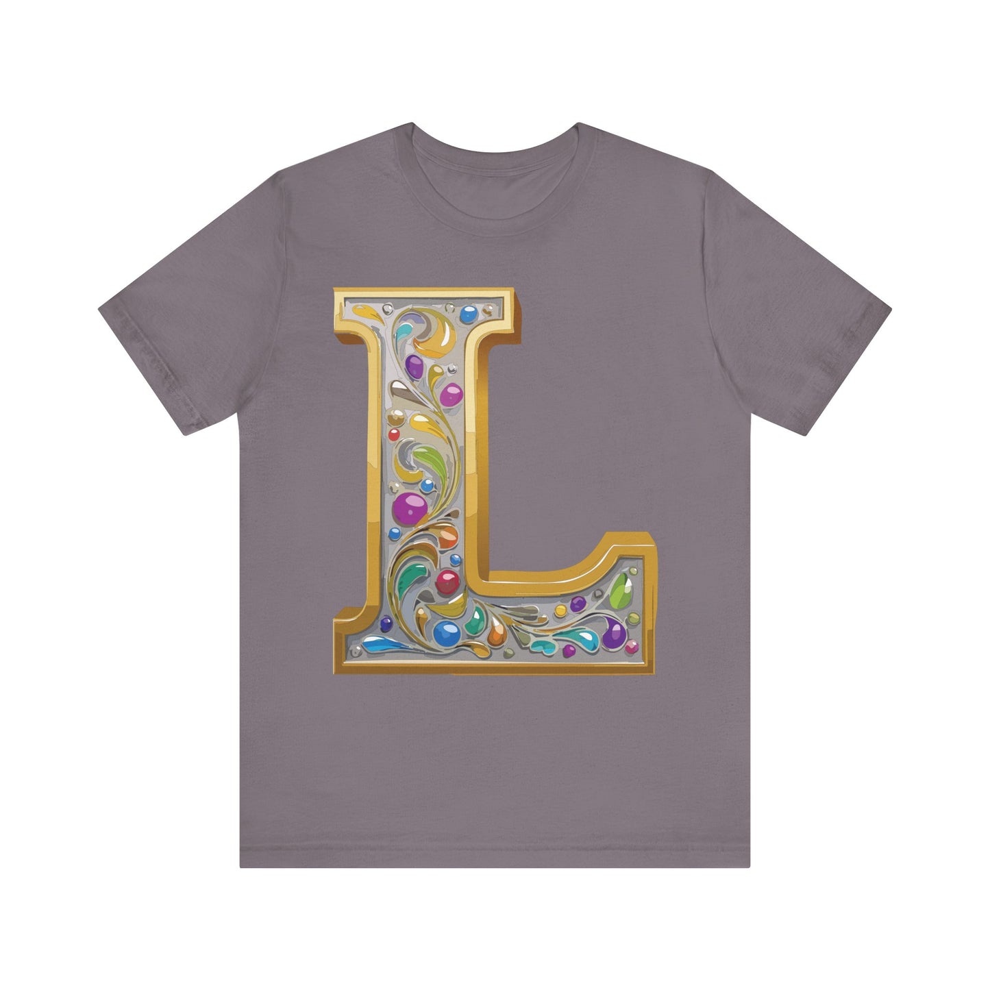 Letter Shirt, Shirt with Letters, Tee Shirt with Gold Letter, Shirt with Antique Letters