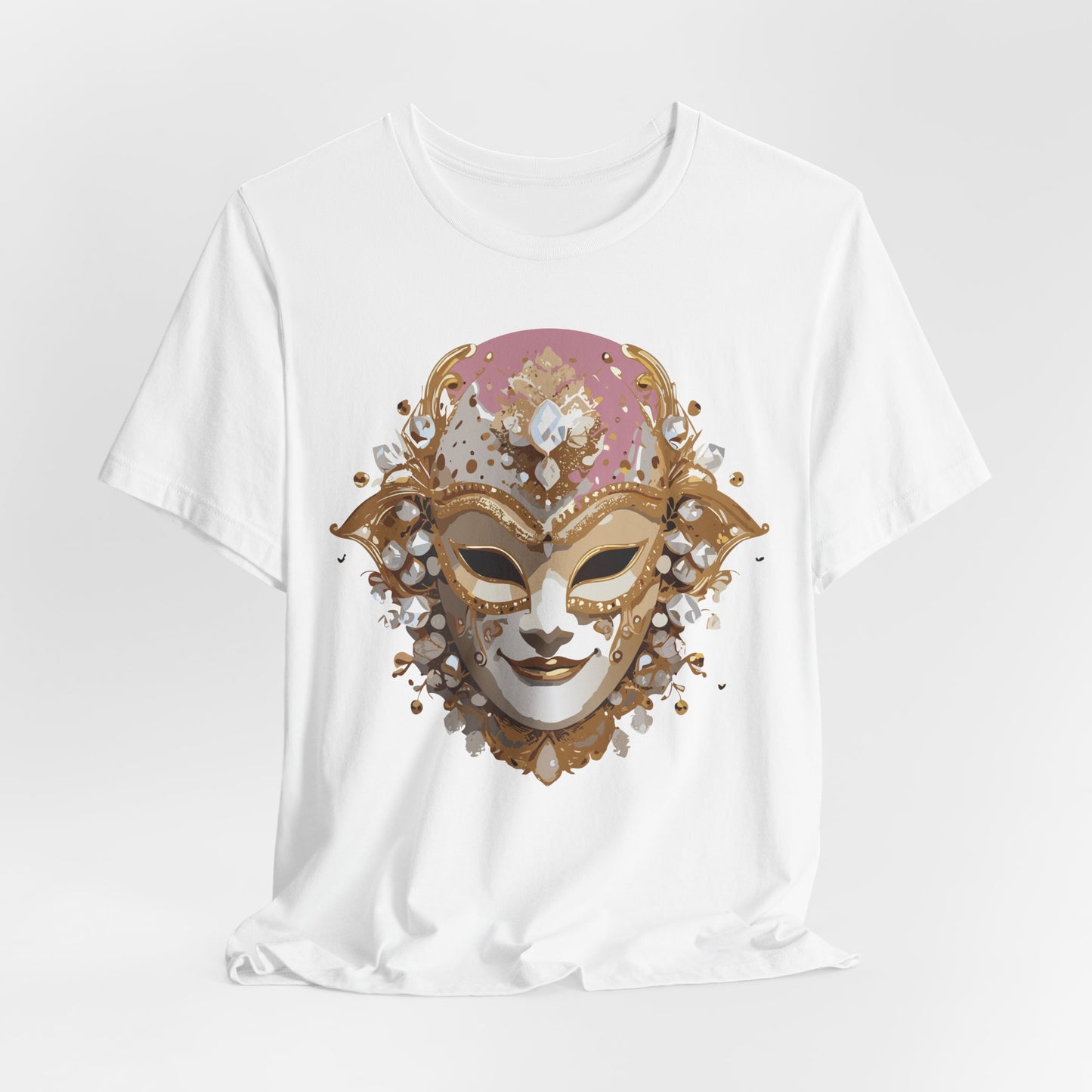 Mask Shirt, Shirt with Mask, Tee Shirt with Gold Face