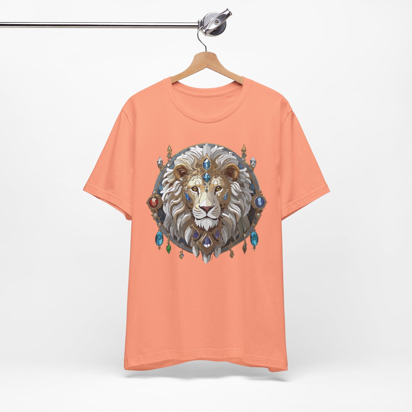 Animal Shirt, Shirt with Animal, Tee Shirt with Gold Animal Medal, Shirt with Antique Animal Medallion
