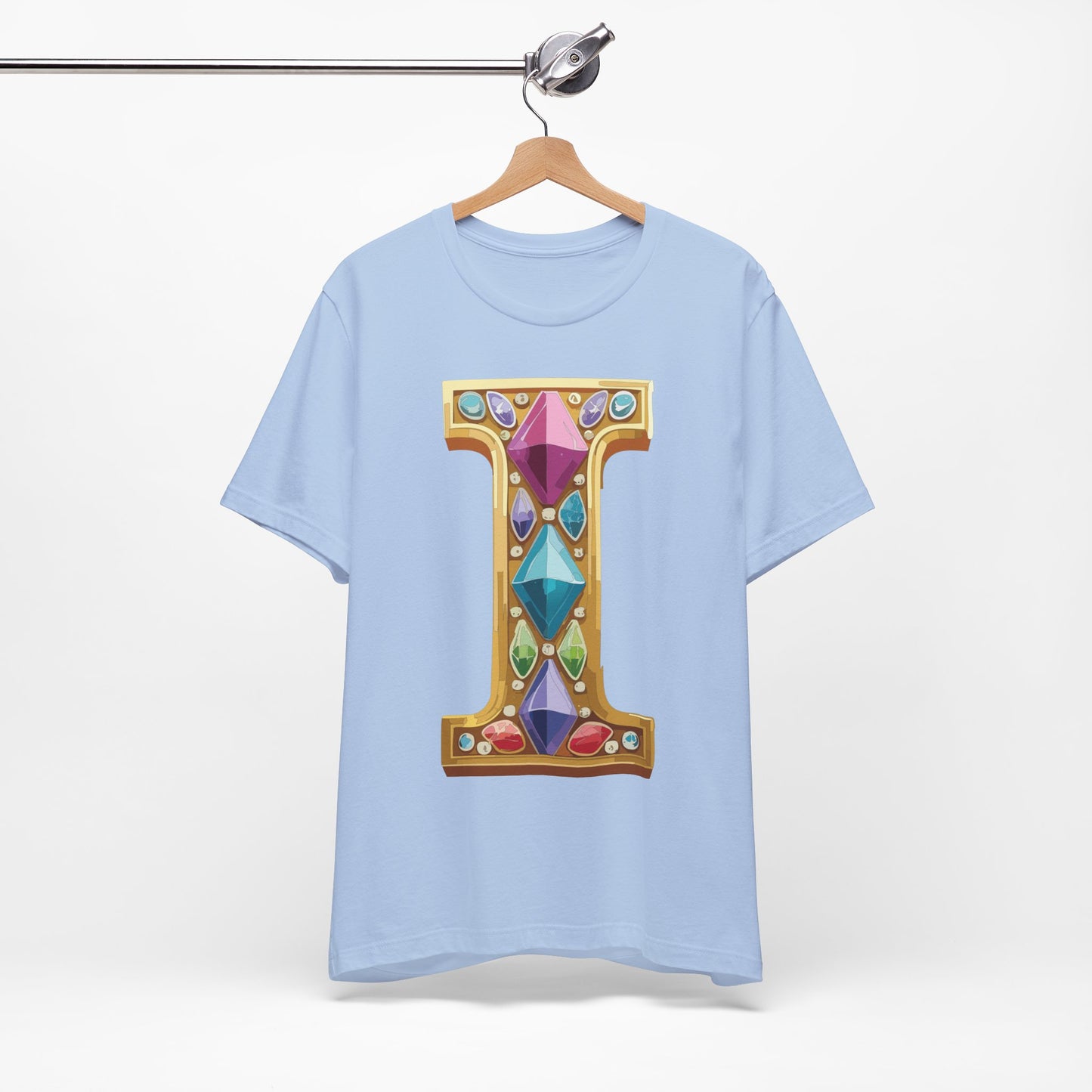 Letter Shirt, Shirt with Letters, Tee Shirt with Gold Letter, Shirt with Antique Letters