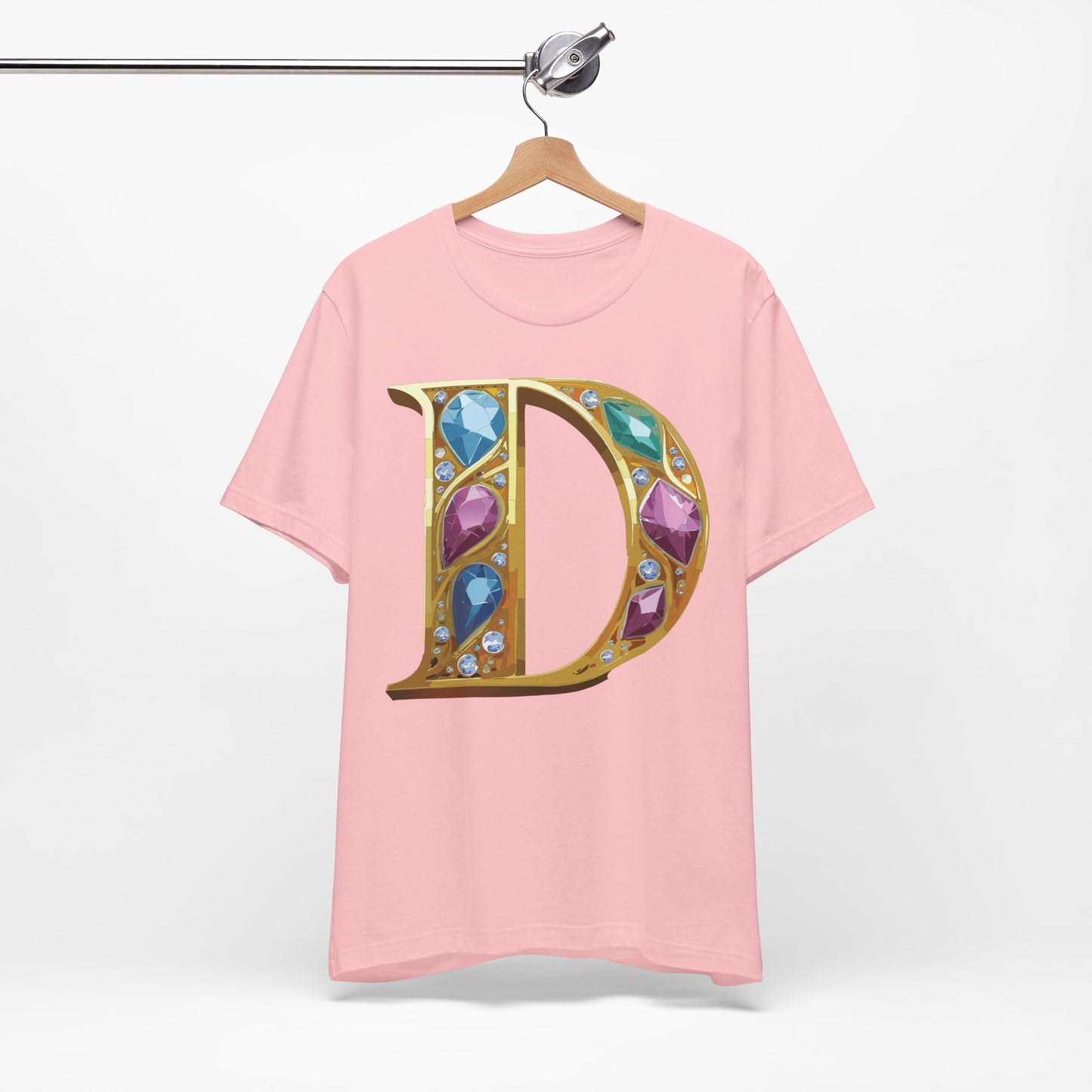 Letter Shirt, Shirt with Letters, Tee Shirt with Gold Letter, Shirt with Antique Letters