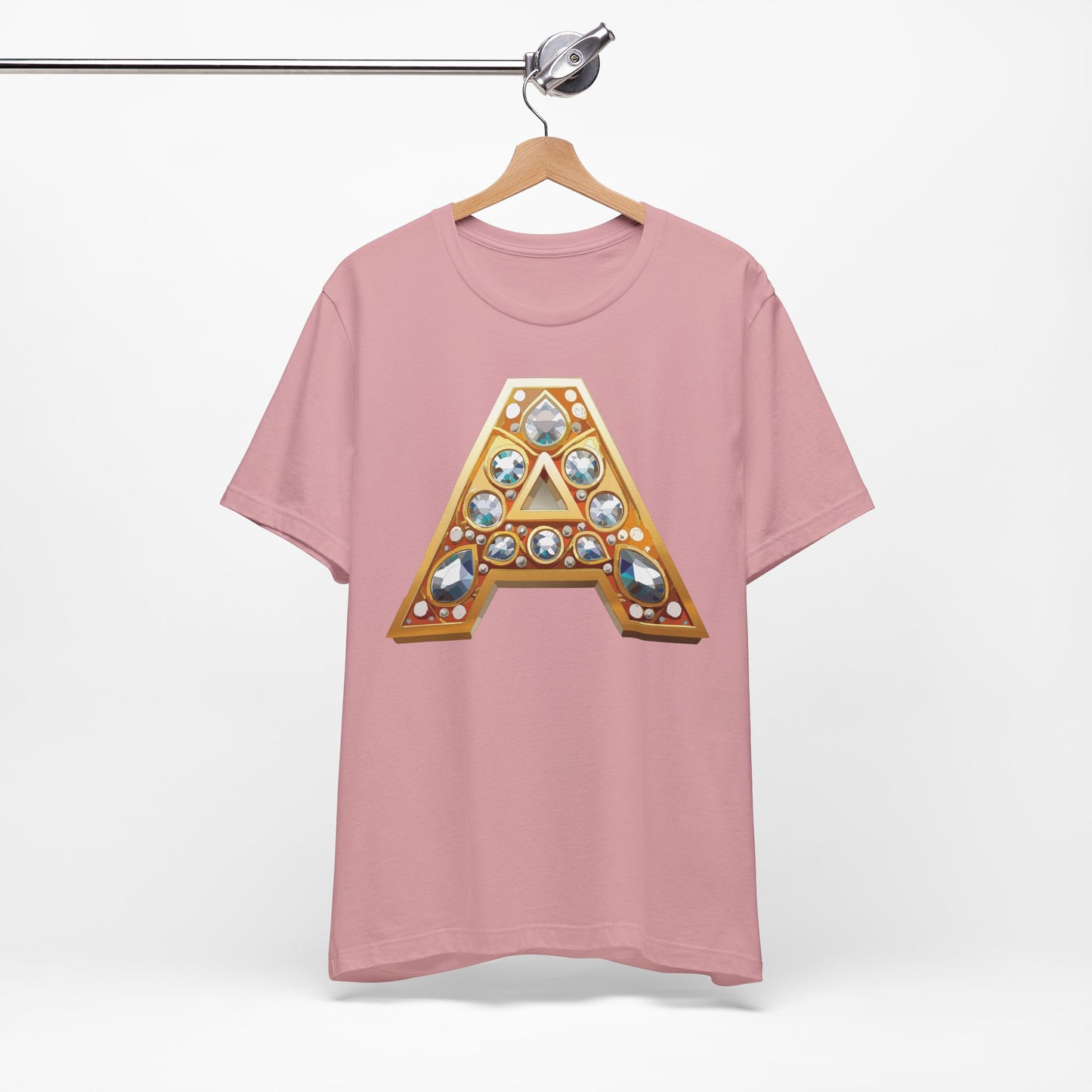 Letter Shirt, Shirt with Letters, Tee Shirt with Gold Letter, Shirt with Antique Letters
