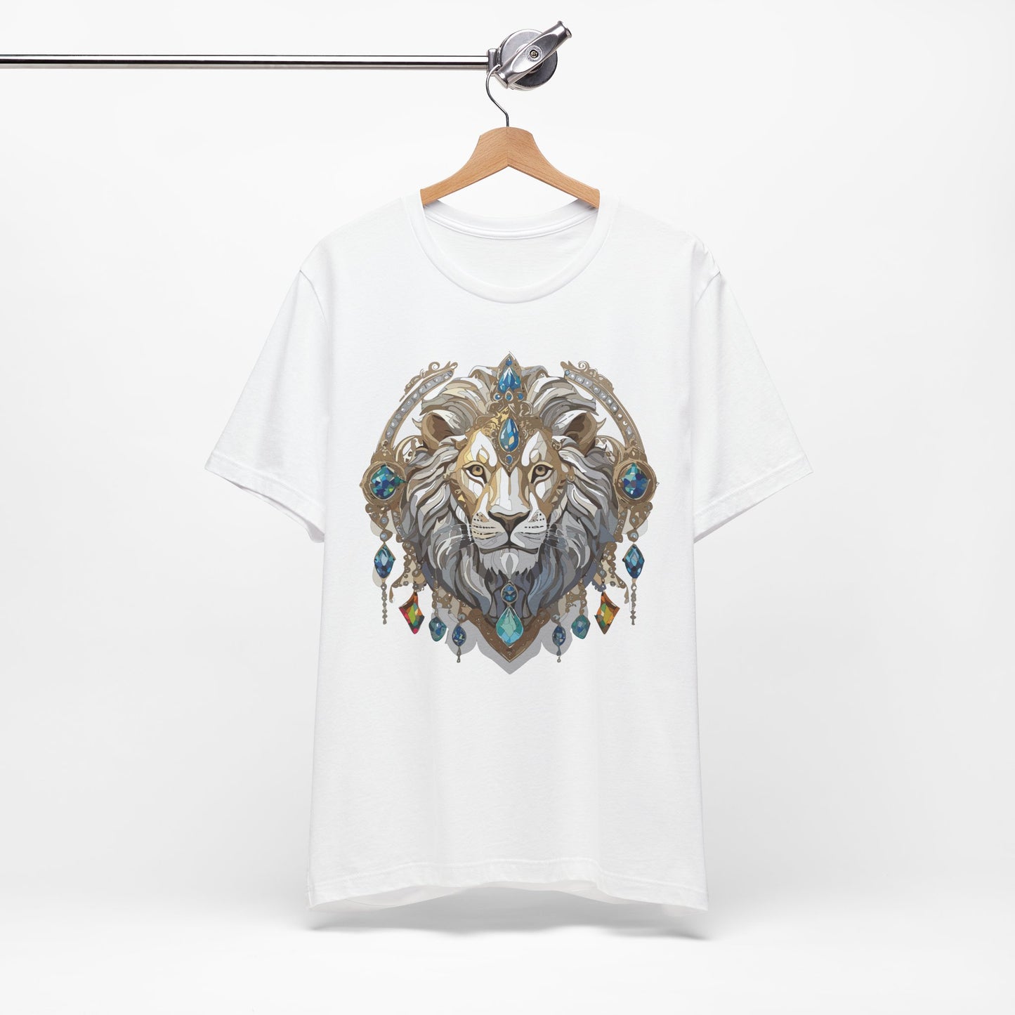Animal Shirt, Shirt with Animal, Tee Shirt with Gold Animal Medal, Shirt with Antique Animal Medallion