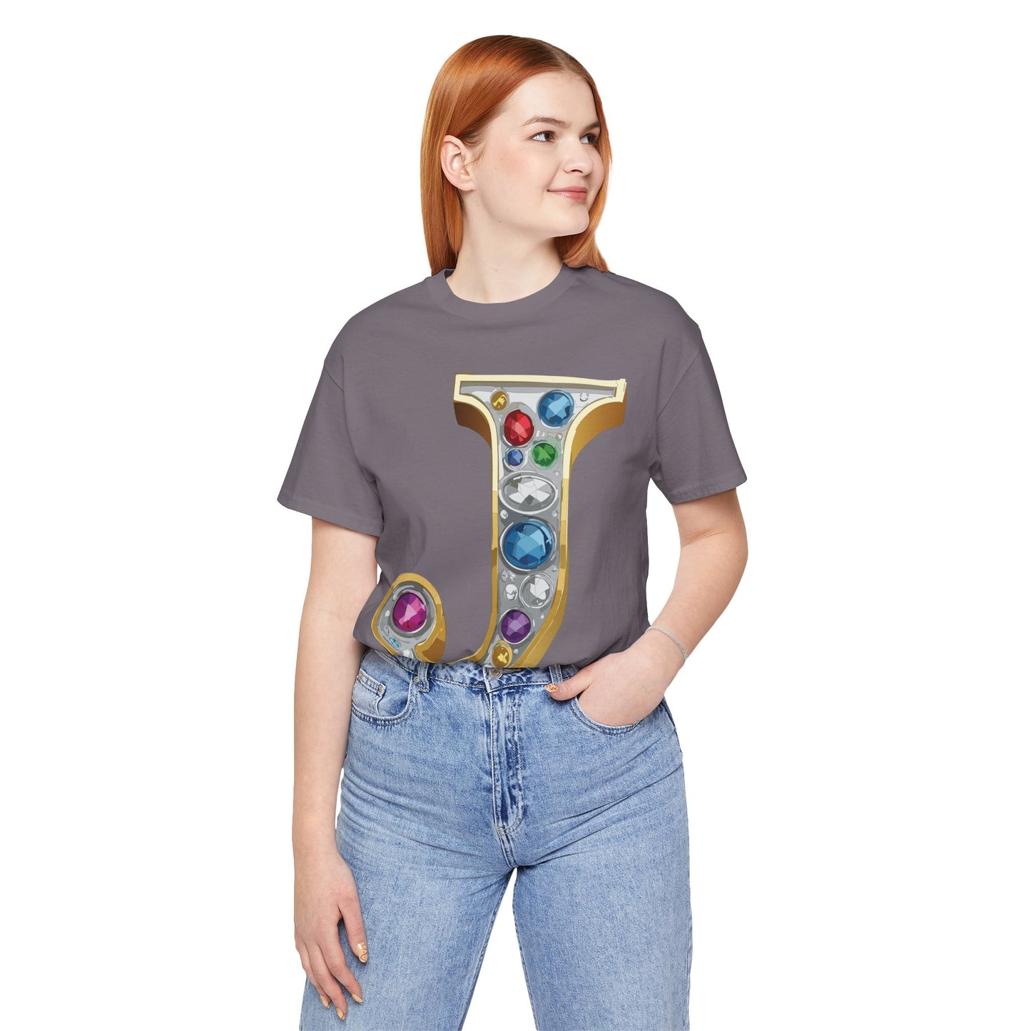 Letter Shirt, Shirt with Letters, Tee Shirt with Gold Letter, Shirt with Antique Letters