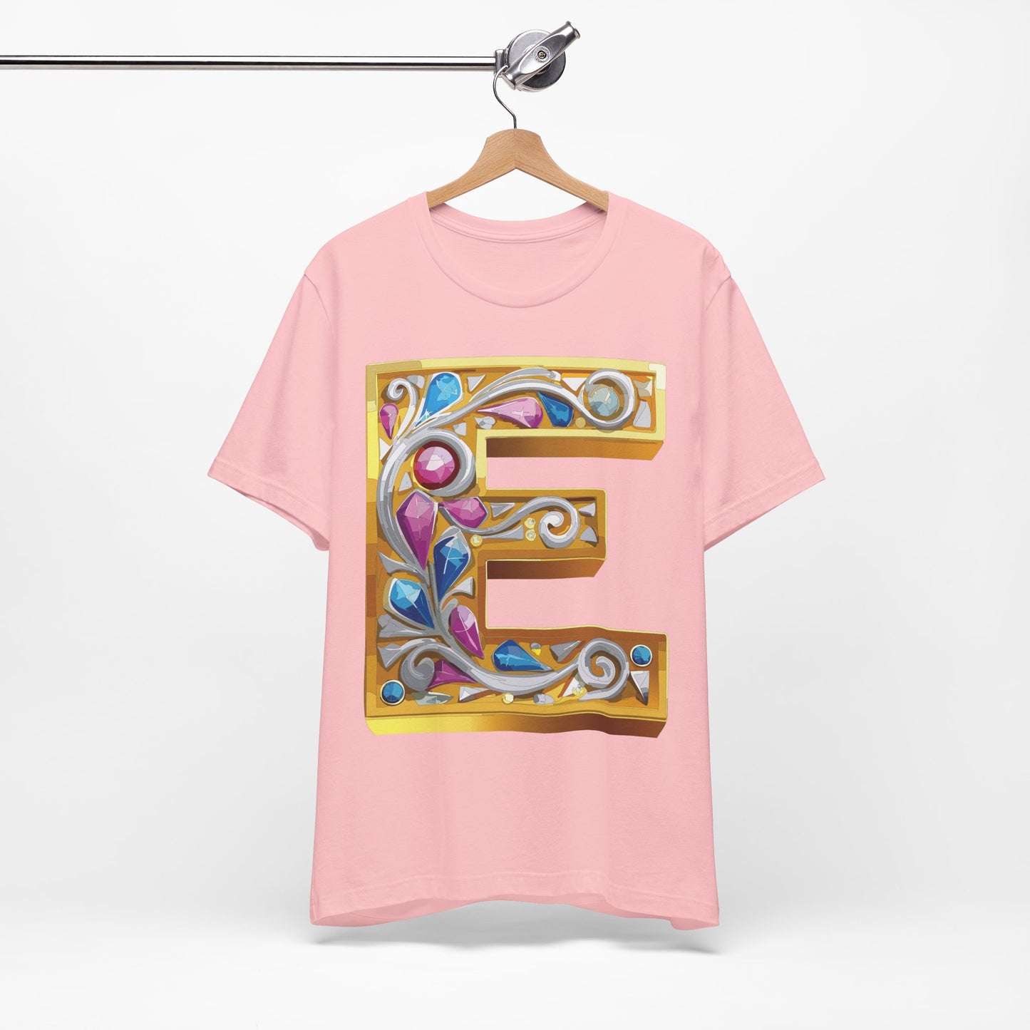Letter Shirt, Shirt with Letters, Tee Shirt with Gold Letter, Shirt with Antique Letters